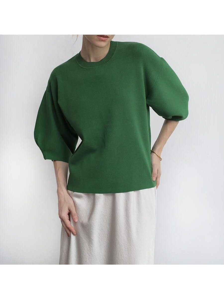 【ラシュッド/LASUD】のバルーンスリーブニットPO 人気、トレンドファッション・服の通販 founy(ファニー) 　ファッション　Fashion　レディースファッション　Fashion for Women　トップス・カットソー　Cut & Sew Tops　ニット　Knit Tops & Sweaters　シンプル　Simple, Minimal　スリーブ　Sleeve, Long Sleeve / Short Sleeve　バルーン　Balloon, Balloon Silhouette　エレガント 上品　Elegant　 other-1|ID: prp329100004865665 ipo3291000000036216807