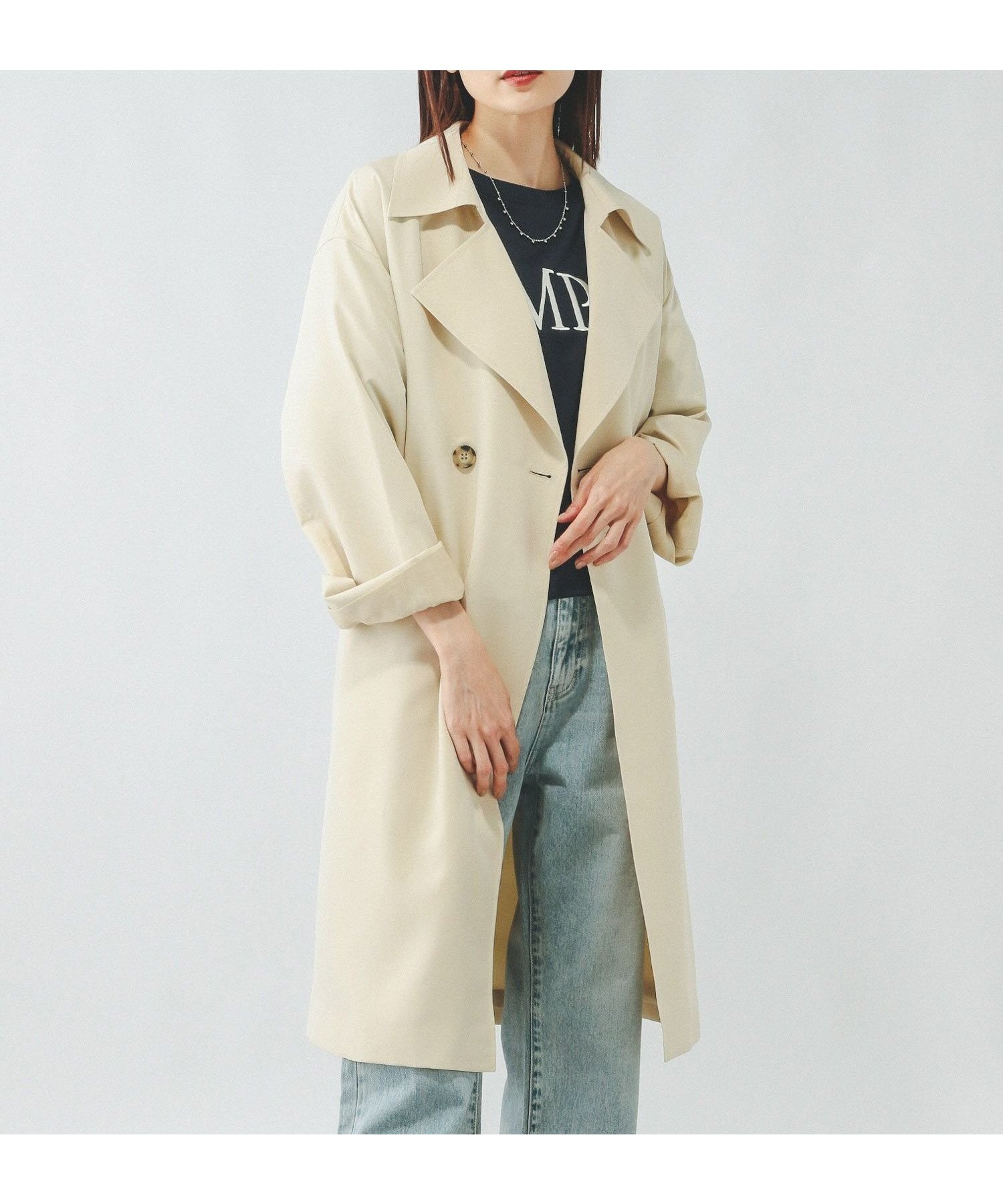 【グローバルワーク/GLOBAL WORK】のエアかるトレンチコート/234545 人気、トレンドファッション・服の通販 founy(ファニー) 　ファッション　Fashion　レディースファッション　Fashion for Women　アウター　Coat / Outerwear Collection　コート・ロングコート・ピーコート　Long Coats, Peacoats & More　トレンチコート / 春秋の定番アウター　Trench Coats　ロング　Long, Long-Length　軽量　Lightweight, Ultra Light　 other-1|ID: prp329100004865684 ipo3291000000036217144