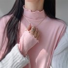 【ココモモ/COCOMOMO】のストレッチカットソー フリルネックロンT ハイネック 配色 バイカラー 長袖 人気、トレンドファッション・服の通販 founy(ファニー) ファッション Fashion レディースファッション Fashion for Women トップス・カットソー Cut & Sew Tops ロングTシャツ・Tシャツ Longline T-Shirts & Tees カットソー・ベーシックTシャツ Cut-and-Sewn Tops / Stretch Tees & Basics インナー Innerwear オレンジ Orange カットソー Cut and Sewn Top ハイネック High Neck, Mock Neck 無地 Plain, Solid Color 長袖 Long Sleeve, Full Sleeve thumbnail ライトピンク|ID: prp329100004865685 ipo3291000000036217183