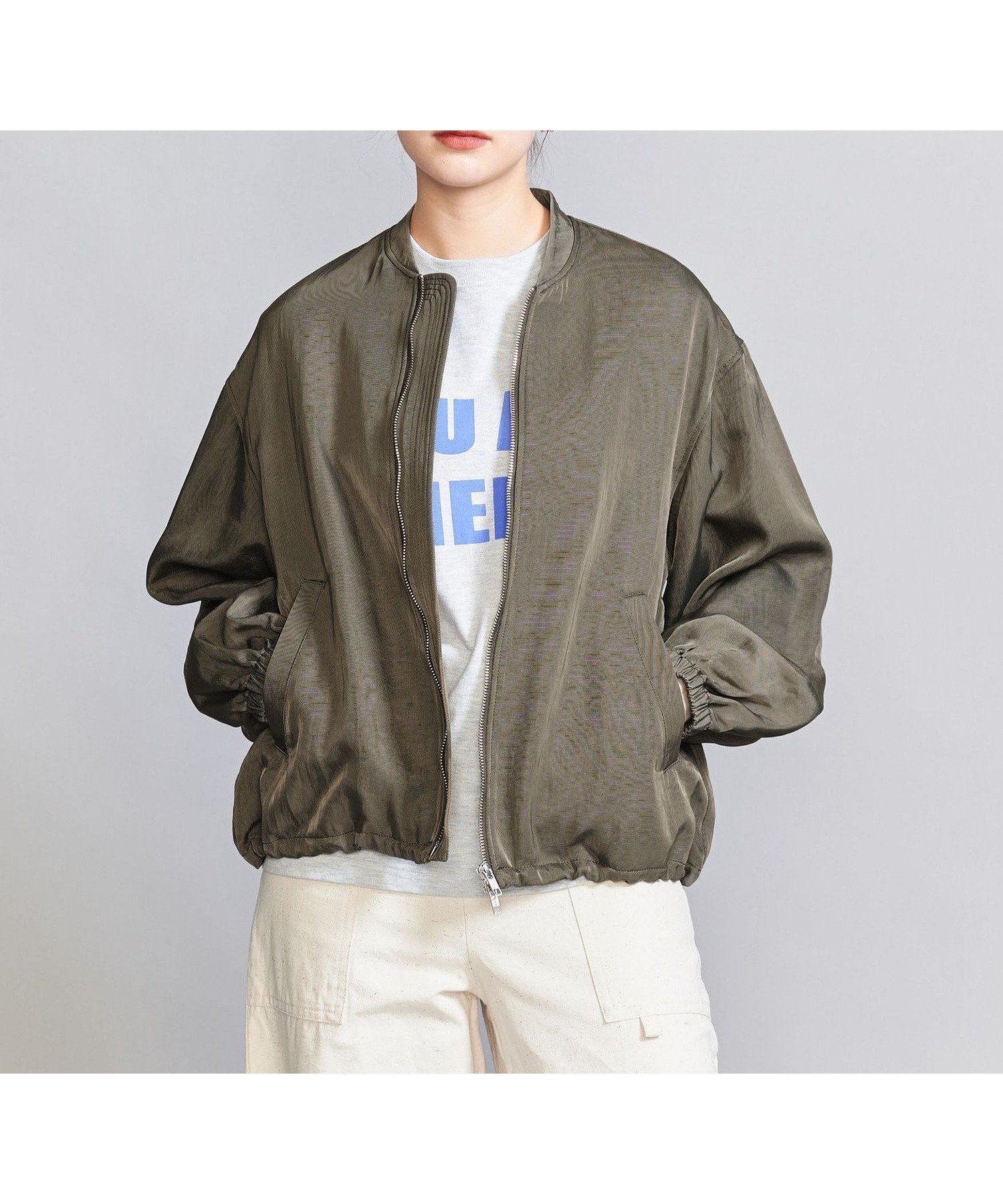 【ユナイテッドアローズ/UNITED ARROWS】のナイロンツイル ジップブルゾン 人気、トレンドファッション・服の通販 founy(ファニー) 　ファッション　Fashion　レディースファッション　Fashion for Women　アウター　Coat / Outerwear Collection　ブルゾンジャケット・スポーティアウター　Blouson Jackets　ヴィンテージ　Vintage Style　春　Spring　サスペンダー　Suspenders, Braces　ツイル　Twist, Twisted Detail　デニム　Denim, Jeans Material　フェミニン　Feminine, Girly　ブラウジング　Blouson Silhouette, Cinched Waist　マーメイド　Mermaid, Fishtail Silhouette　アウトレット　Outlet / Clearance　 other-1|ID: prp329100004865686 ipo3291000000036217191