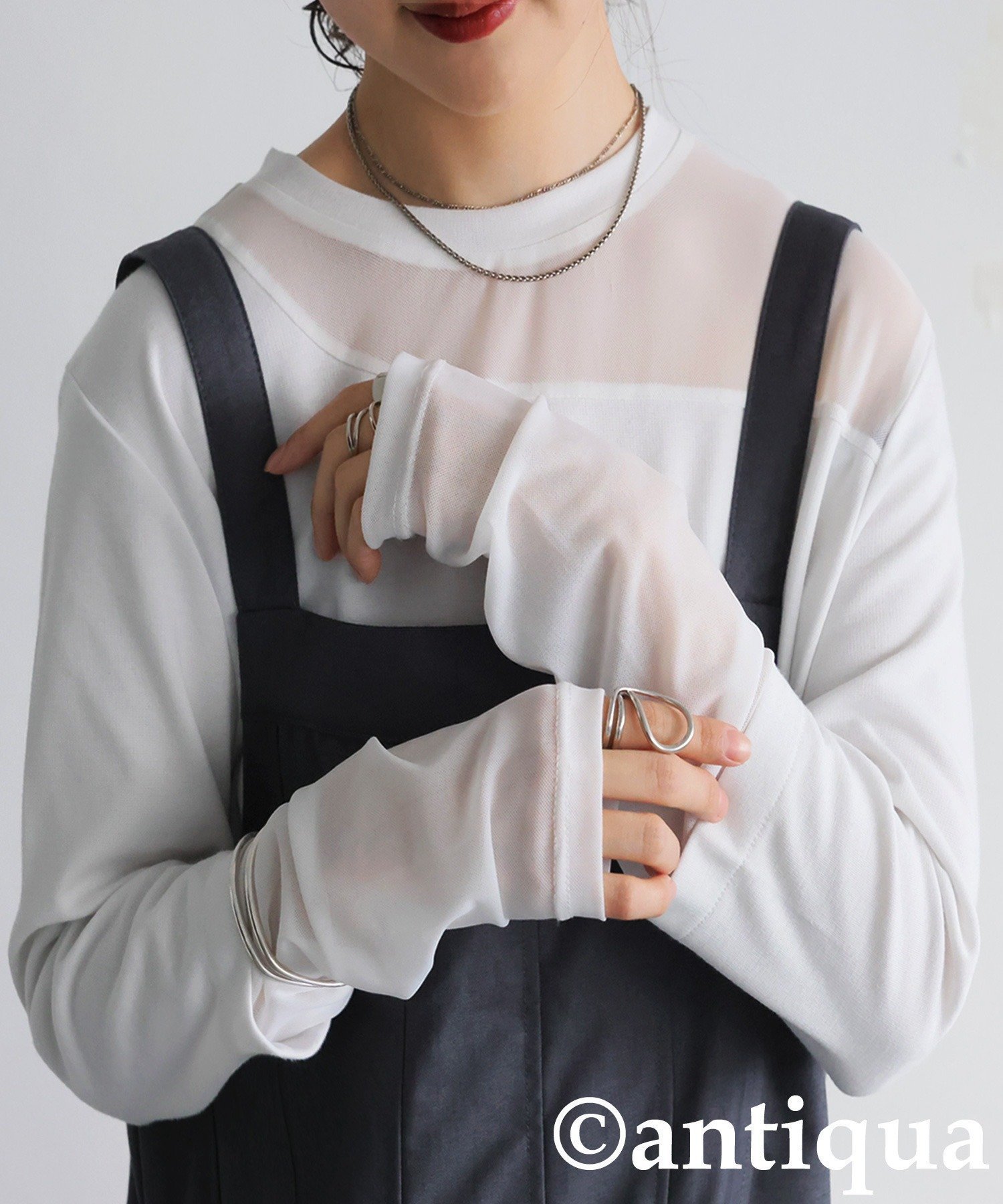 【アンティカ/antiqua】のantiqua アンティカ シアー 切り替え トップス ロンT レディース PN-00545 インテリア・キッズ・メンズ・レディースファッション・服の通販 founy(ファニー) 　ファッション　Fashion　レディースファッション　Fashion for Women　トップス・カットソー　Cut & Sew Tops　ロングTシャツ・Tシャツ　Longline T-Shirts & Tees　シアー　Sheer, See-Through　ドッキング　Docking, Mixed Material　フロント　Front, Front Design　03 ホワイト|ID: prp329100004865700 ipo3291000000036217428