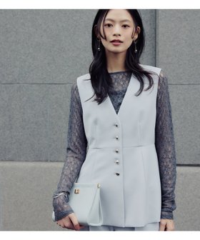 【ナチュラル ビューティー ベーシック/NATURAL BEAUTY BASIC】のフロントボタンペプラムジレ SETUP 人気、トレンドファッション・服の通販 founy(ファニー) ファッション Fashion レディースファッション Fashion for Women アウター Coat / Outerwear Collection トップス・カットソー Cut & Sew Tops ベスト&ジレ / 重ね着スタイル Vests & Gilets おすすめ Recommended / Our Picks セットアップ Set-Up, Coordinated Outfit ダブル Double, Double-Breasted ペプラム Peplum, Flared Hem |ID:prp329100004865707