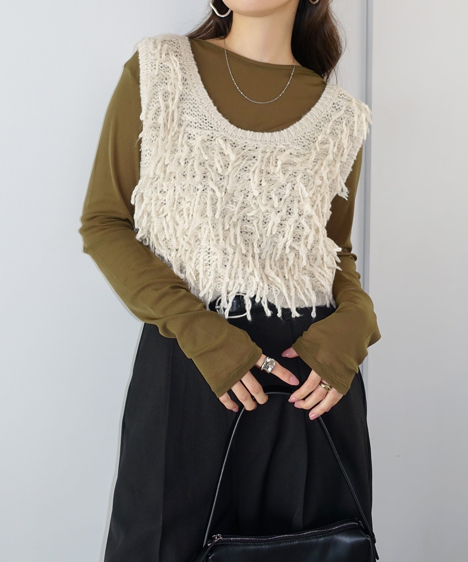 【アンドミー/andme】の【選べるネックデザイン】 長袖 シアー トップス インテリア・キッズ・メンズ・レディースファッション・服の通販 founy(ファニー) 　ファッション　Fashion　レディースファッション　Fashion for Women　トップス・カットソー　Cut & Sew Tops　インナー　Innerwear　シアー　Sheer, See-Through　シンプル　Simple, Minimal　ジャケット　Jacket, Outerwear　スリーブ　Sleeve, Long Sleeve / Short Sleeve　長袖　Long Sleeve, Full Sleeve　バランス　Balance, Style Balance　ベーシック　Basic, Essential　ボトム　Bottoms, Lower Wear　メッシュ　Mesh, Net Fabric　ロング　Long, Long-Length　オリーブブラウン【A】|ID: prp329100004865729 ipo3291000000036217689