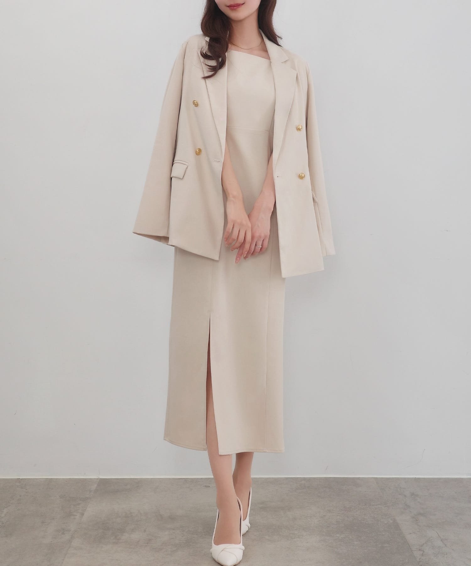 【ジュノア/JUNOAH】のCENEA 金ボタンテーラードジャケット(ゆったりシルエット)+キャミワンピース インテリア・キッズ・メンズ・レディースファッション・服の通販 founy(ファニー) ファッション Fashion レディースファッション Fashion for Women アウター Coat / Outerwear Collection レディースジャケット・軽アウター Jackets テーラードジャケット / 通勤・きれいめスタイル Tailored Jackets & Blazers ワンピース Dresses キャミソールワンピース Camisole Dresses キャミワンピース Cami Dress, Slip Dress ジャケット Jacket, Outerwear Aアイボリー|ID: prp329100004865769 ipo3291000000036218059