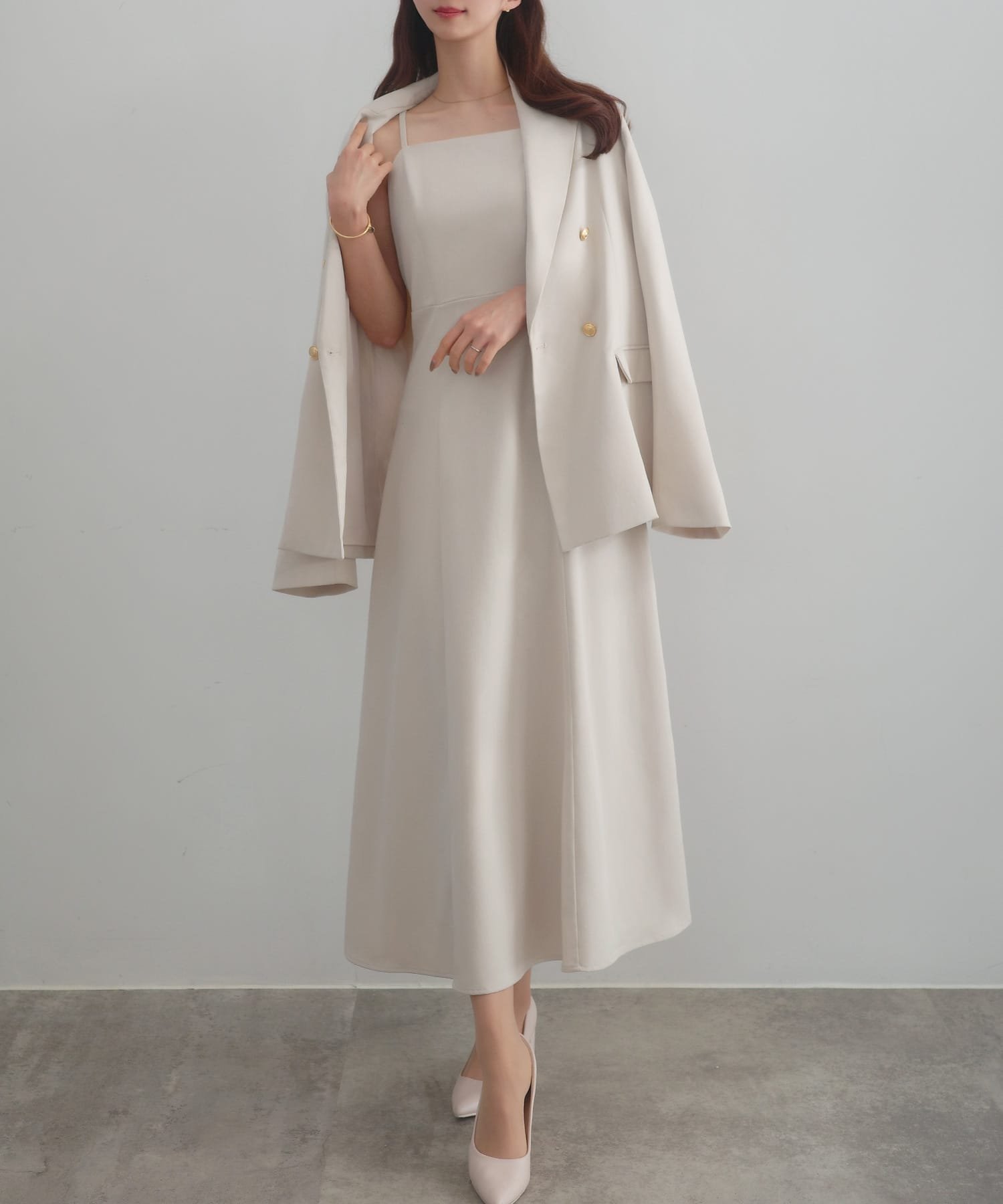 【ジュノア/JUNOAH】のCENEA 金ボタンテーラードジャケット(ゆったりシルエット)+キャミワンピース インテリア・キッズ・メンズ・レディースファッション・服の通販 founy(ファニー) ファッション Fashion レディースファッション Fashion for Women アウター Coat / Outerwear Collection レディースジャケット・軽アウター Jackets テーラードジャケット / 通勤・きれいめスタイル Tailored Jackets & Blazers ワンピース Dresses キャミソールワンピース Camisole Dresses キャミワンピース Cami Dress, Slip Dress ジャケット Jacket, Outerwear アイボリー|ID: prp329100004865769 ipo3291000000036218082