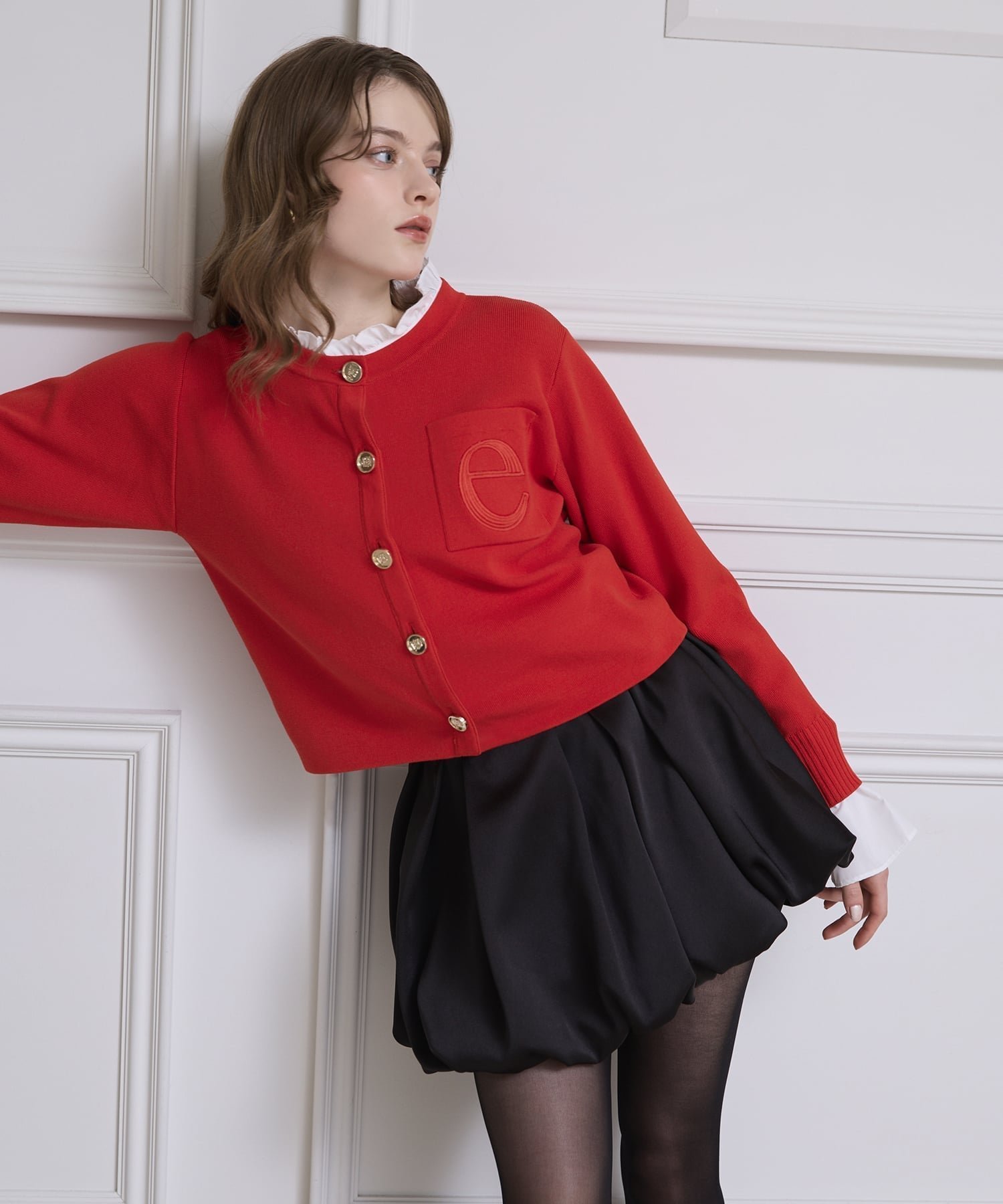 【エイミーイストワール/eimy istoire】のAttached collar ニットジャケット インテリア・キッズ・メンズ・レディースファッション・服の通販 founy(ファニー) 　ファッション　Fashion　レディースファッション　Fashion for Women　アウター　Coat / Outerwear Collection　レディースジャケット・軽アウター　Jackets　カーディガン　Cardigan, Knitwear　クラシカル　Classical, Vintage-Inspired　コンパクト　Compact, Small Size　ジャケット　Jacket, Outerwear　ダウン　Down, Puffer　デニム　Denim, Jeans Material　バランス　Balance, Style Balance　フェミニン　Feminine, Girly　フロント　Front, Front Design　ボトム　Bottoms, Lower Wear　ポケット　Pocket, Pocket Detail　ロング　Long, Long-Length　再入荷　Restock / Back in Stock　おすすめ　Recommended / Our Picks　エレガント 上品　Elegant　RED|ID: prp329100004865797 ipo3291000000036218365