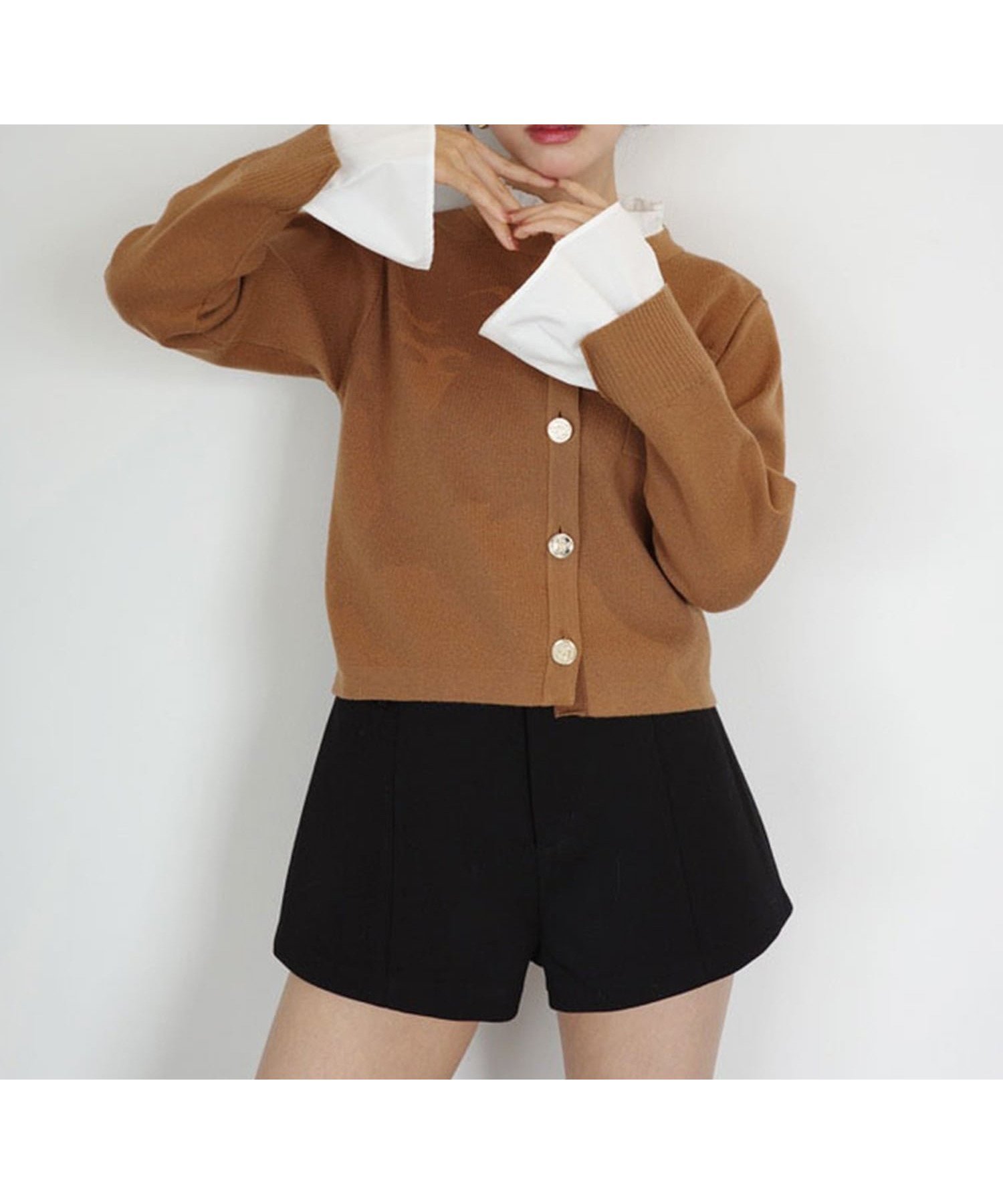 【エイミーイストワール/eimy istoire】のAttached collar ニットジャケット インテリア・キッズ・メンズ・レディースファッション・服の通販 founy(ファニー) 　ファッション　Fashion　レディースファッション　Fashion for Women　アウター　Coat / Outerwear Collection　レディースジャケット・軽アウター　Jackets　カーディガン　Cardigan, Knitwear　クラシカル　Classical, Vintage-Inspired　コンパクト　Compact, Small Size　ジャケット　Jacket, Outerwear　ダウン　Down, Puffer　デニム　Denim, Jeans Material　バランス　Balance, Style Balance　フェミニン　Feminine, Girly　フロント　Front, Front Design　ボトム　Bottoms, Lower Wear　ポケット　Pocket, Pocket Detail　ロング　Long, Long-Length　再入荷　Restock / Back in Stock　おすすめ　Recommended / Our Picks　エレガント 上品　Elegant　CAMEL|ID: prp329100004865797 ipo3291000000036218372