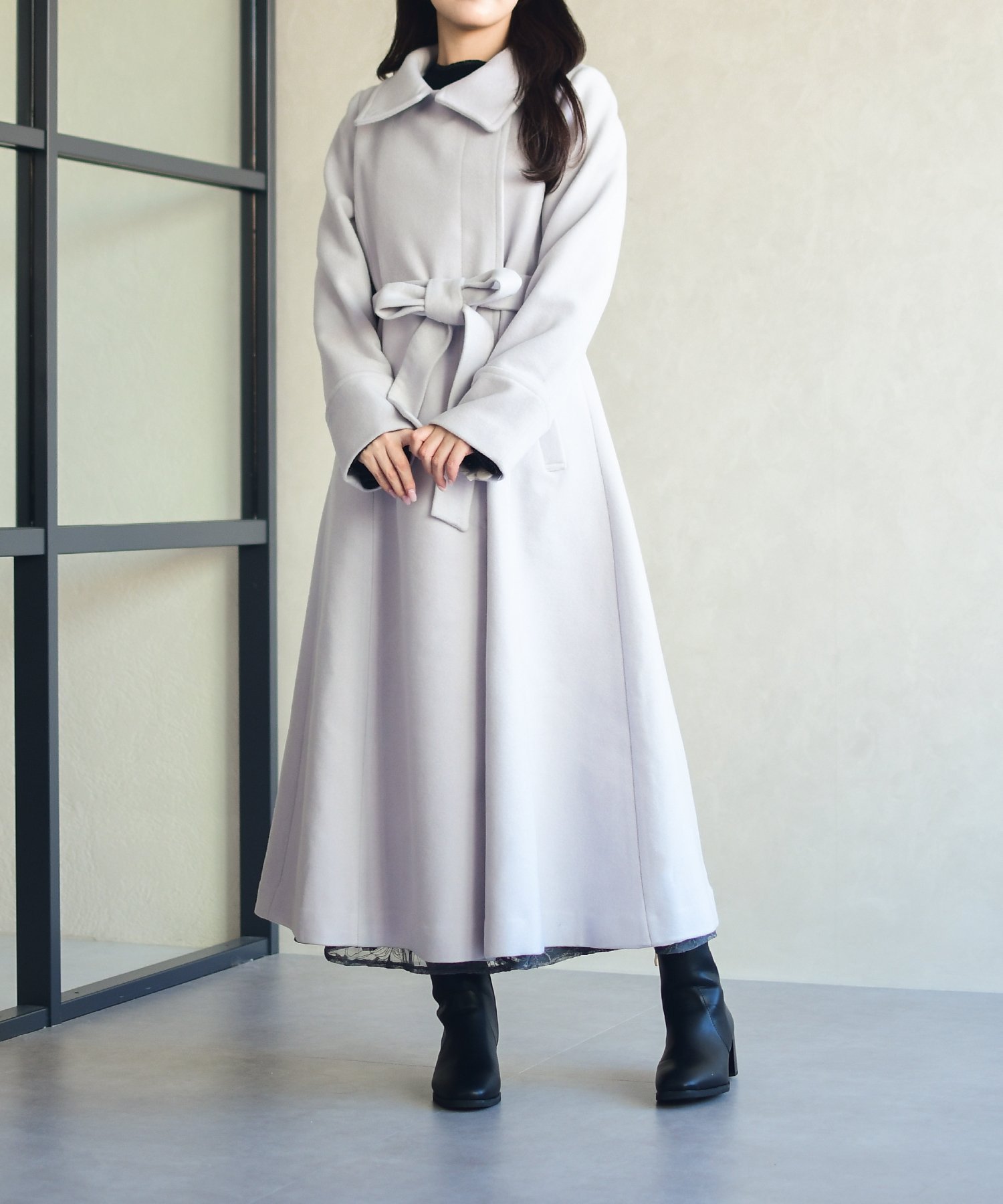 【ミッシュマッシュ/MISCH MASCH】のMM548606 ブローチ付きスタンドカラー3wayコート インテリア・キッズ・メンズ・レディースファッション・服の通販 founy(ファニー) 　ファッション　Fashion　レディースファッション　Fashion for Women　アウター　Coat / Outerwear Collection　コート・ロングコート・ピーコート　Long Coats, Peacoats & More　スタンド　Stand Collar, Upright Stand　デニム　Denim, Jeans Material　フェミニン　Feminine, Girly　ブローチ　Brooch, Pin Brooch　ライトグレー|ID: prp329100004865798 ipo3291000000036218436