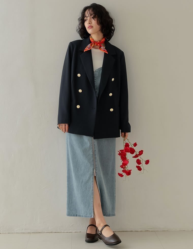 【リエディ/Re:EDIT】の袖ファスナー付き金釦ジャケット インテリア・キッズ・メンズ・レディースファッション・服の通販 founy(ファニー) 　ファッション　Fashion　レディースファッション　Fashion for Women　アウター　Coat / Outerwear Collection　レディースジャケット・軽アウター　Jackets　インナー　Innerwear　オケージョン　Occasion Wear　カットソー　Cut and Sewn Top　ジャケット　Jacket, Outerwear　ストレッチ　Stretch, Stretchy Fabric　スラックス　Slacks, Dress Pants　ダブル　Double, Double-Breasted　ツイル　Twist, Twisted Detail　デニム　Denim, Jeans Material　ドッキング　Docking, Mixed Material　定番　Standard, Basic Item　ベスト　Vest, Waistcoat　ミックス　Mix, Mixed Style　ネイビー|ID: prp329100004865835 ipo3291000000036218858