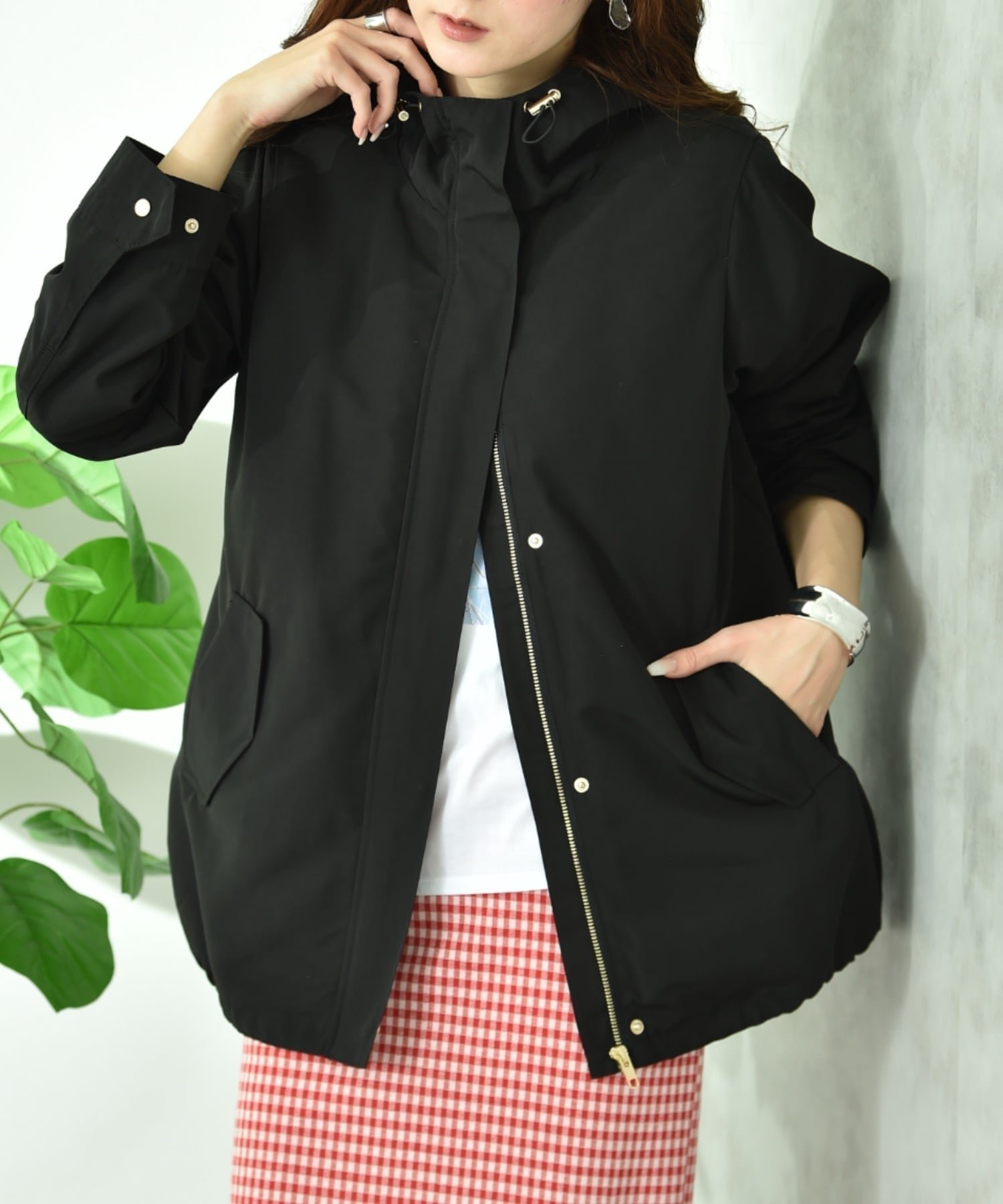 【インタープラネット/INTERPLANET】の【撥水・UV加工】キルトライナー付フードショートコート インテリア・キッズ・メンズ・レディースファッション・服の通販 founy(ファニー) 　ファッション　Fashion　レディースファッション　Fashion for Women　アウター　Coat / Outerwear Collection　コート・ロングコート・ピーコート　Long Coats, Peacoats & More　キルト　Quilt, Quilted Fabric　パーカー　Hoodie, Parka　ライナー　Liner, Inner Layer　ブラック|ID: prp329100004865845 ipo3291000000036218926