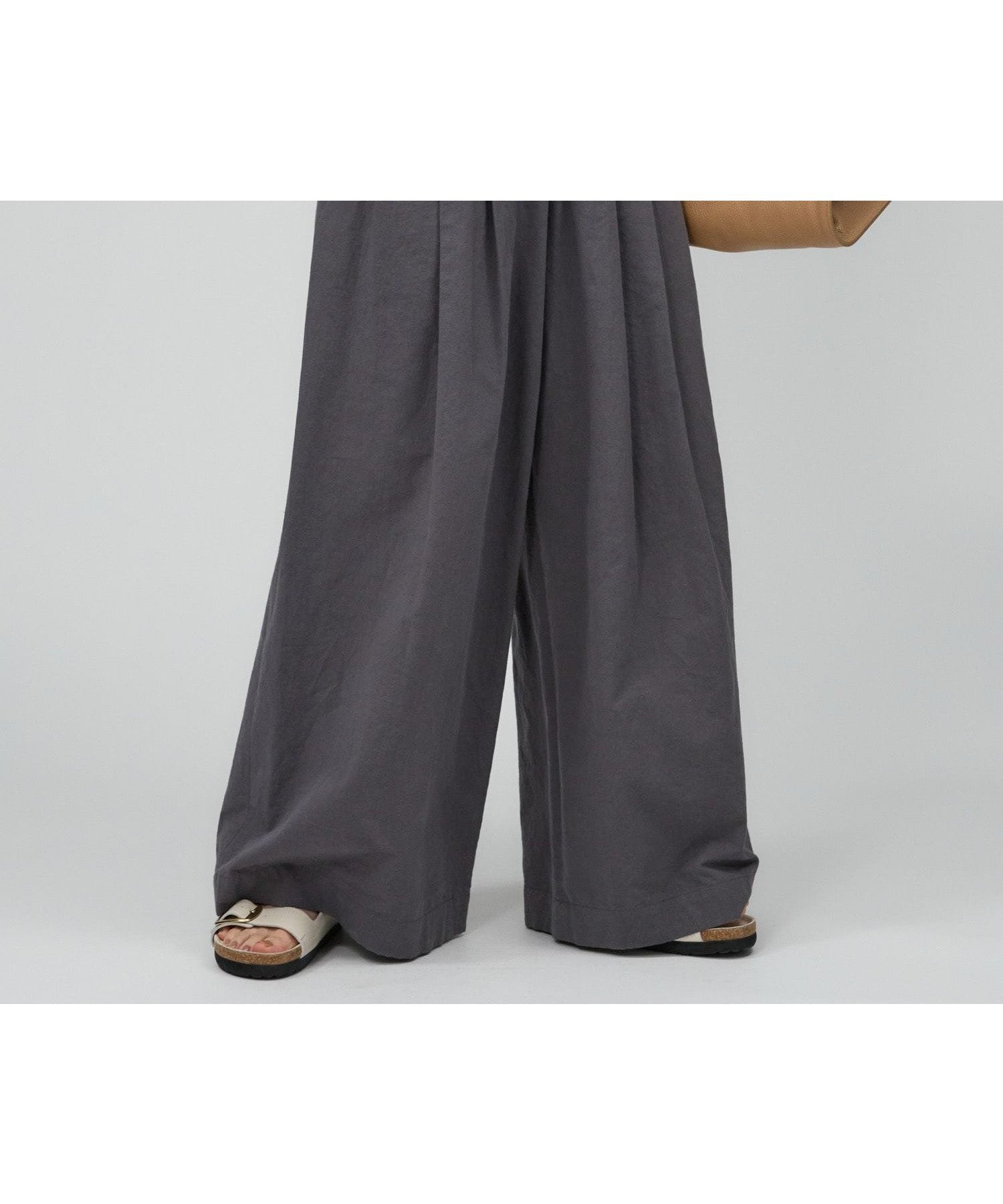 【バビロン/BABYLONE / KIDS】のウェザータックワイドパンツ インテリア・キッズ・メンズ・レディースファッション・服の通販 founy(ファニー) 　ファッション　Fashion　キッズファッション　Fashion for Kids　ボトムス　Bottoms　ウェーブ　Wavy Pattern　春　Spring　シューズ　Shoes, Footwear　シンプル　Simple, Minimal　フラット　Flat, Flat Shoes　フレア　Flare, Flared　リネン　Linen, Linen Fabric　再入荷　Restock / Back in Stock　チャコール18|ID: prp329100004865852 ipo3291000000036218962