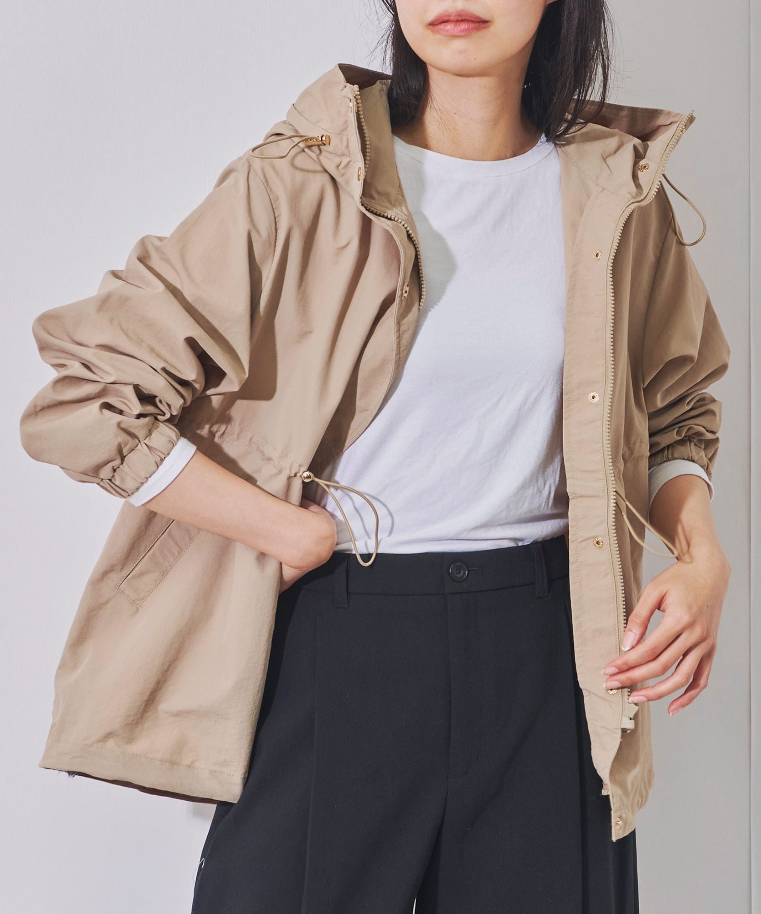 【リラクロ/relaclo】のmitis/ナイロンワッシャーマウンテンパーカー インテリア・キッズ・メンズ・レディースファッション・服の通販 founy(ファニー) 　ファッション　Fashion　レディースファッション　Fashion for Women　トップス・カットソー　Cut & Sew Tops　レディースパーカー・カジュアルフーディー　Casual Hoodies & Sweatshirts　ドローコード　Drawcord, Drawstring Cord　ビジネス 仕事 通勤　Business / Work / Commuting　ベージュ|ID: prp329100004865892 ipo3291000000036219300