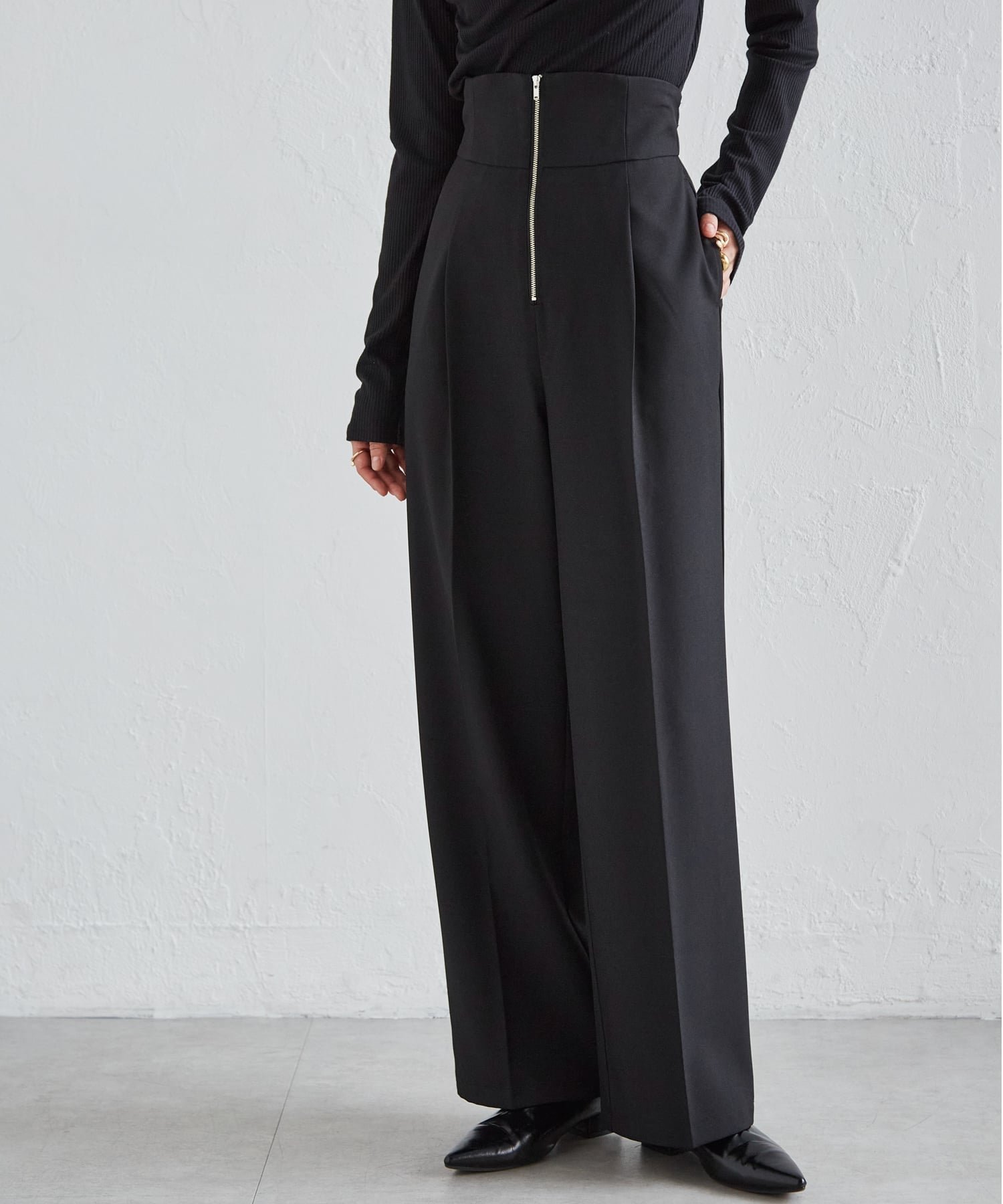 【ラナン/Ranan】のRanan/ハイウエストジップワイドパンツ 人気、トレンドファッション・服の通販 founy(ファニー) 　ファッション　Fashion　レディースファッション　Fashion for Women　パンツ　Pants & Trousers　シンプル　Simple, Minimal　センター　Center, Center Line　トレンド　Trend, Trending Now　ポケット　Pocket, Pocket Detail　ロング　Long, Long-Length　ワイド　Wide, Wide Fit　夏　Summer　 other-1|ID: prp329100004865895 ipo3291000000036219310