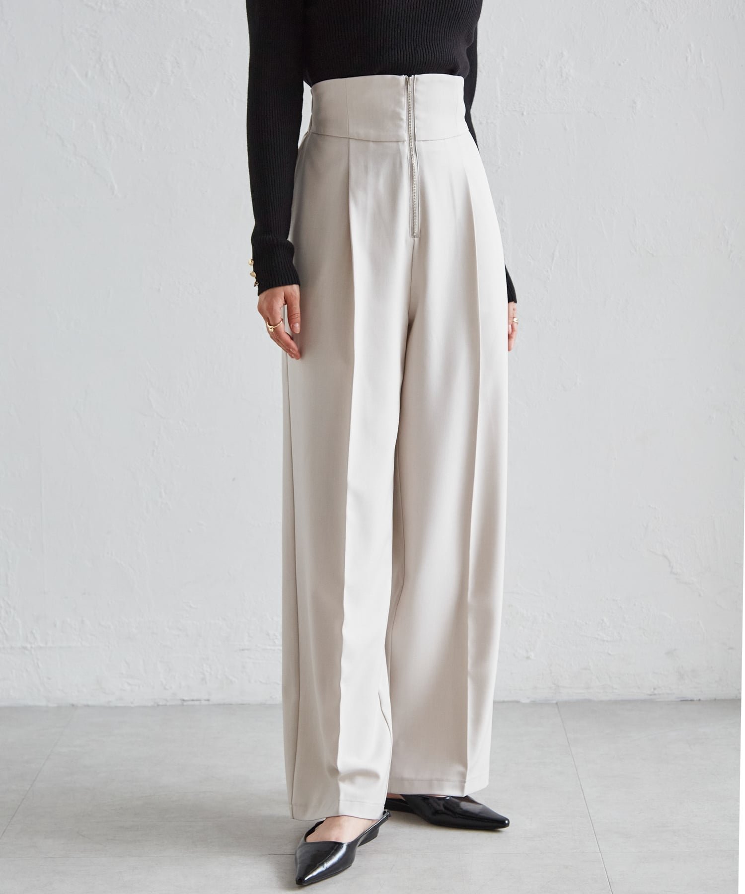 【ラナン/Ranan】のRanan/ハイウエストジップワイドパンツ インテリア・キッズ・メンズ・レディースファッション・服の通販 founy(ファニー) 　ファッション　Fashion　レディースファッション　Fashion for Women　パンツ　Pants & Trousers　シンプル　Simple, Minimal　センター　Center, Center Line　トレンド　Trend, Trending Now　ポケット　Pocket, Pocket Detail　ロング　Long, Long-Length　ワイド　Wide, Wide Fit　夏　Summer　アイボリー|ID: prp329100004865895 ipo3291000000036219314