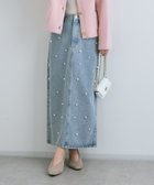 【ラブティックボンボン/La boutique BonBon】の【今すぐお届け!・3サイズあり】パール付きデニムタイトマキシスカート サックスブルー|ID: prp329100004865932 ipo3291000000036219485