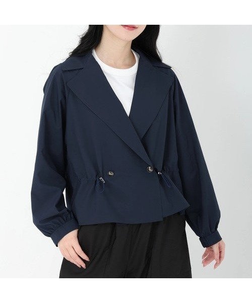 【ストロベリーフィールズ/STRAWBERRY FIELDS】のショートトレンチブルゾン インテリア・キッズ・メンズ・レディースファッション・服の通販 founy(ファニー) 　ファッション　Fashion　レディースファッション　Fashion for Women　アウター　Coat / Outerwear Collection　ブルゾンジャケット・スポーティアウター　Blouson Jackets　ネイビー|ID: prp329100004865993 ipo3291000000036219783