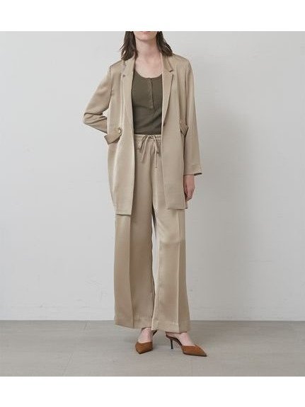 【スタイリング/styling】の【セットアップ対応】ドローコードサテンパンツ インテリア・キッズ・メンズ・レディースファッション・服の通販 founy(ファニー) 　ファッション　Fashion　レディースファッション　Fashion for Women　セットアップ　Matching Sets　レディースパンツ・ボトムス　Pants & Trousers / Bottoms　サテン　Satin, Glossy Fabric　スマート　Smart, Elegant　セットアップ　Set-Up, Coordinated Outfit　センター　Center, Center Line　フォルム　Silhouette, Form　マニッシュ　Mannish, Boyish　エレガント 上品　Elegant　BEG[037]|ID: prp329100004866013 ipo3291000000036219901