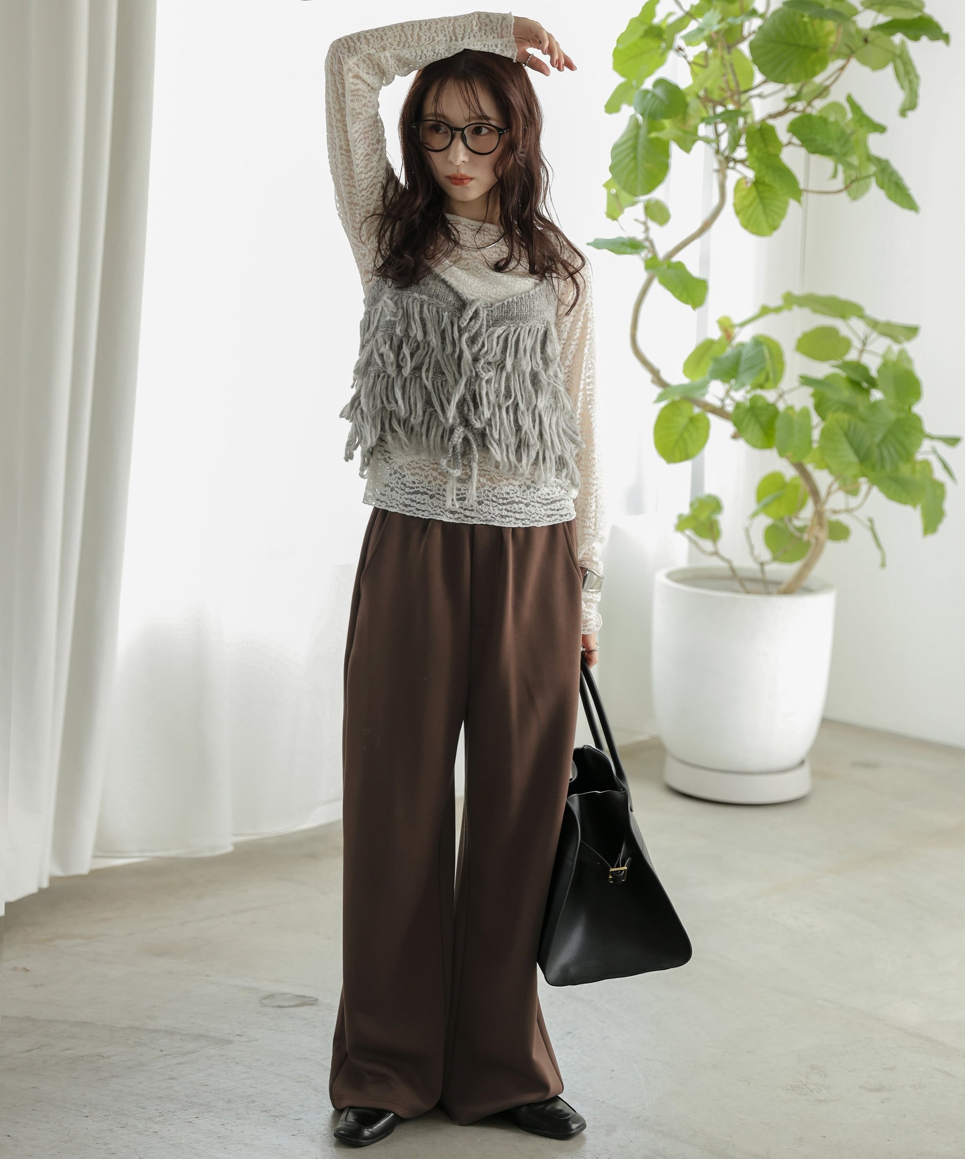 【ラジュール/Lajour】のポンチストレートパンツ インテリア・キッズ・メンズ・レディースファッション・服の通販 founy(ファニー) 　ファッション　Fashion　レディースファッション　Fashion for Women　パンツ　Pants & Trousers　とろみ　Fluid, Flowy Fabric　ストレッチ　Stretch, Stretchy Fabric　ストレート　Straight, Straight Cut　ワイド　Wide, Wide Fit　エレガント 上品　Elegant　旅行　Travel　ブラウン|ID: prp329100004866023 ipo3291000000036219951