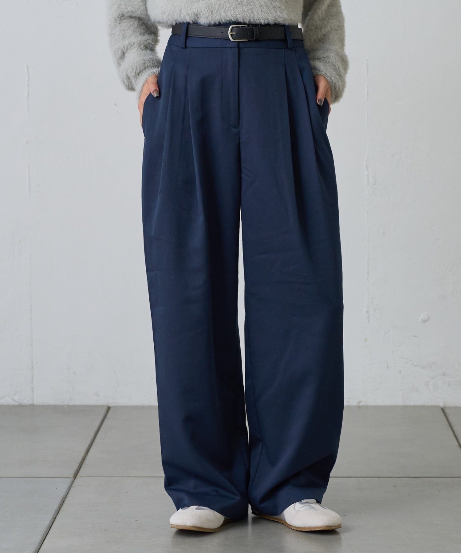 【コロニートゥーワンスリーナイン/COLONY 2139】の【PIKO企画/新色追加】2タックワイドパンツ インテリア・キッズ・メンズ・レディースファッション・服の通販 founy(ファニー) 　ファッション　Fashion　レディースファッション　Fashion for Women　パンツ　Pants & Trousers　ウェーブ　Wavy Pattern　厚底　Platform Shoes　シューズ　Shoes, Footwear　スニーカー　Sneakers, Trainers　フラット　Flat, Flat Shoes　ワイド　Wide, Wide Fit　再入荷　Restock / Back in Stock　ネイビー|ID: prp329100004866038 ipo3291000000036220038