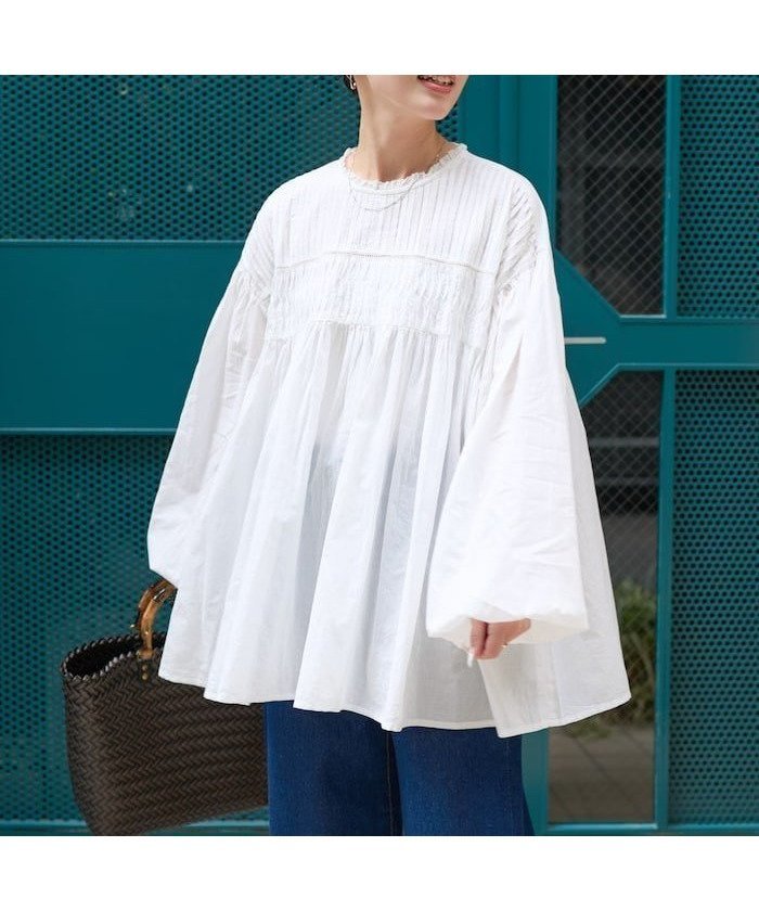 【フリークスストア/FREAK'S STORE】のインドピンタックギャザーロングスリーブブラウス【限定展開】 インテリア・キッズ・メンズ・レディースファッション・服の通販 founy(ファニー) 　ファッション　Fashion　レディースファッション　Fashion for Women　トップス・カットソー　Cut & Sew Tops　シャツ・ブラウス・オフィスカジュアル　Elegant Blouses & Button-Ups　2026年　2026　インド　Indian Textile　ギャザー　Gathered, Ruffled　スリーブ　Sleeve, Long Sleeve / Short Sleeve　フェミニン　Feminine, Girly　フリル　Frill, Ruffle　フロント　Front, Front Design　エレガント 上品　Elegant　夏　Summer　春　Spring　S/S・春夏　SS, Spring/Summer, Warm Season　オフホワイト|ID: prp329100004866049 ipo3291000000036220099