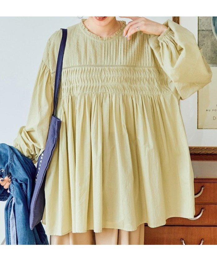 【フリークスストア/FREAK'S STORE】のインドピンタックギャザーロングスリーブブラウス【限定展開】 インテリア・キッズ・メンズ・レディースファッション・服の通販 founy(ファニー) 　ファッション　Fashion　レディースファッション　Fashion for Women　トップス・カットソー　Cut & Sew Tops　シャツ・ブラウス・オフィスカジュアル　Elegant Blouses & Button-Ups　2026年　2026　インド　Indian Textile　ギャザー　Gathered, Ruffled　スリーブ　Sleeve, Long Sleeve / Short Sleeve　フェミニン　Feminine, Girly　フリル　Frill, Ruffle　フロント　Front, Front Design　エレガント 上品　Elegant　夏　Summer　春　Spring　S/S・春夏　SS, Spring/Summer, Warm Season　レモンイエロー|ID: prp329100004866049 ipo3291000000036220104