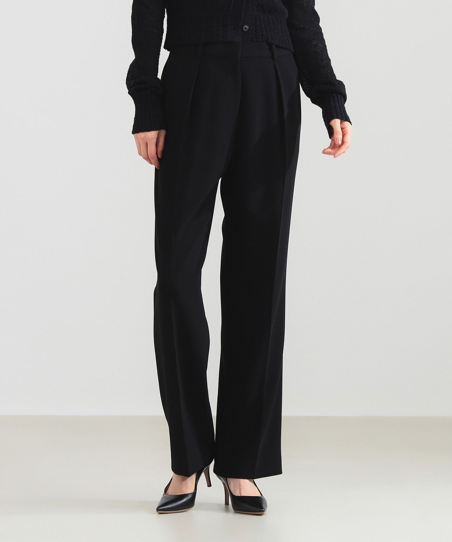 【デミルクス ビームス/Demi-Luxe BEAMS】のトリアセ スリムパンツ インテリア・キッズ・メンズ・レディースファッション・服の通販 founy(ファニー) 　ファッション　Fashion　レディースファッション　Fashion for Women　パンツ　Pants & Trousers　おすすめ　Recommended / Our Picks　なめらか　Smooth, Silky Texture　シンプル　Simple, Minimal　スリム　Slim, Slim Fit　セットアップ　Set-Up, Coordinated Outfit　センター　Center, Center Line　フロント　Front, Front Design　エレガント 上品　Elegant　BLACK|ID: prp329100004866059 ipo3291000000036220150