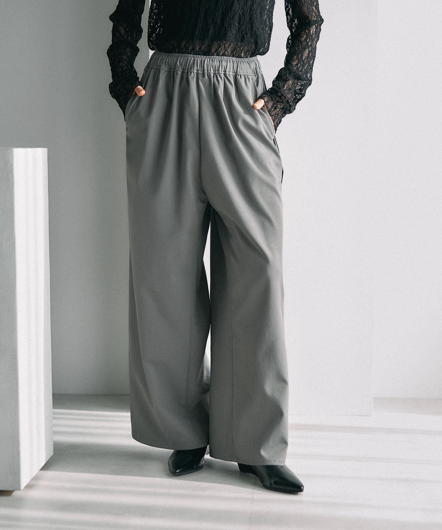 【レプシィム ローリーズファーム/LEPSIM LOWRYS FARM】のデザインイージーパンツ インテリア・キッズ・メンズ・レディースファッション・服の通販 founy(ファニー) 　ファッション　Fashion　レディースファッション　Fashion for Women　パンツ　Pants & Trousers　おすすめ　Recommended / Our Picks　シンプル　Simple, Minimal　ジャケット　Jacket, Outerwear　セットアップ　Set-Up, Coordinated Outfit　グレー15|ID: prp329100004866065 ipo3291000000036220200