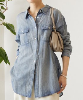 【ビアズリー/BEARDSLEY】のシフォンデニムシャツ 人気、トレンドファッション・服の通販 founy(ファニー) ファッション Fashion レディースファッション Fashion for Women トップス・カットソー Cut & Sew Tops シャツ・ブラウス・オフィスカジュアル Elegant Blouses & Button-Ups インディゴ Indigo Denim カットソー Cut and Sewn Top シアー Sheer, See-Through シフォン Chiffon, Lightweight Fabric ショート Short, Short Length デニム Denim, Jeans Material なめらか Smooth, Silky Texture ボトム Bottoms, Lower Wear ポケット Pocket, Pocket Detail ロング Long, Long-Length ワイド Wide, Wide Fit 再入荷 Restock / Back in Stock おすすめ Recommended / Our Picks |ID:prp329100004866073