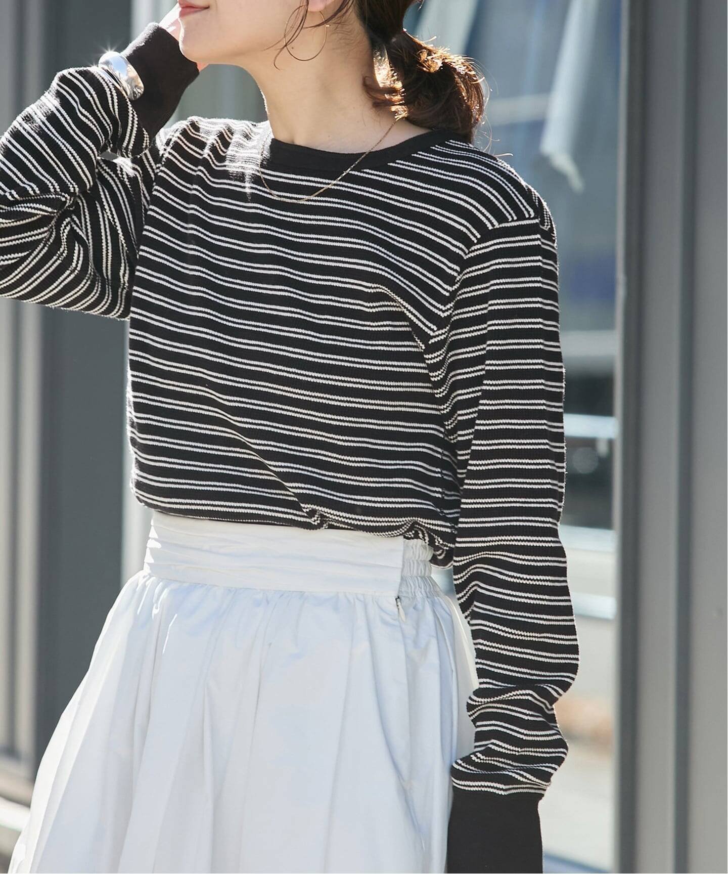 【ジャーナルスタンダード/JOURNAL STANDARD】のワッフルボーダープルオーバー 人気、トレンドファッション・服の通販 founy(ファニー) 　ファッション　Fashion　レディースファッション　Fashion for Women　トップス・カットソー　Cut & Sew Tops　カジュアルプルオーバー・ニットトップス　Pullovers & Knit Tops / Casual Pullovers　ルーズ　Loose, Oversized　定番　Standard, Basic Item　 other-1|ID: prp329100004866076 ipo3291000000036220283