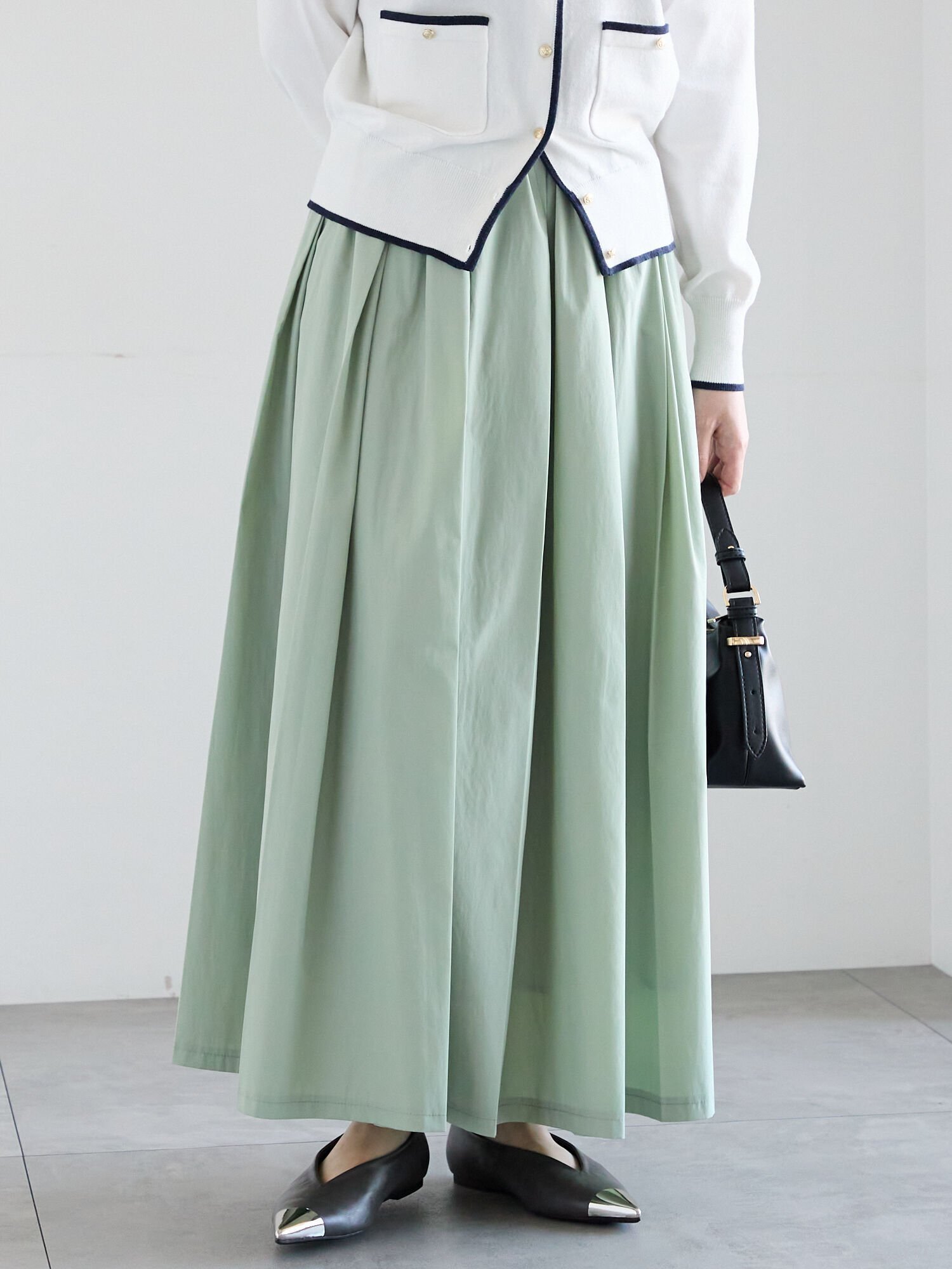 【テチチ/Te chichi】のダブルタックフレアスカート インテリア・キッズ・メンズ・レディースファッション・服の通販 founy(ファニー) 　ファッション　Fashion　レディースファッション　Fashion for Women　スカート　Skirts　Aライン・フレアスカート　A-Line & Flared Skirts　バランス　Balance, Style Balance　エレガント 上品　Elegant　グリーン|ID: prp329100004866085 ipo3291000000036220321