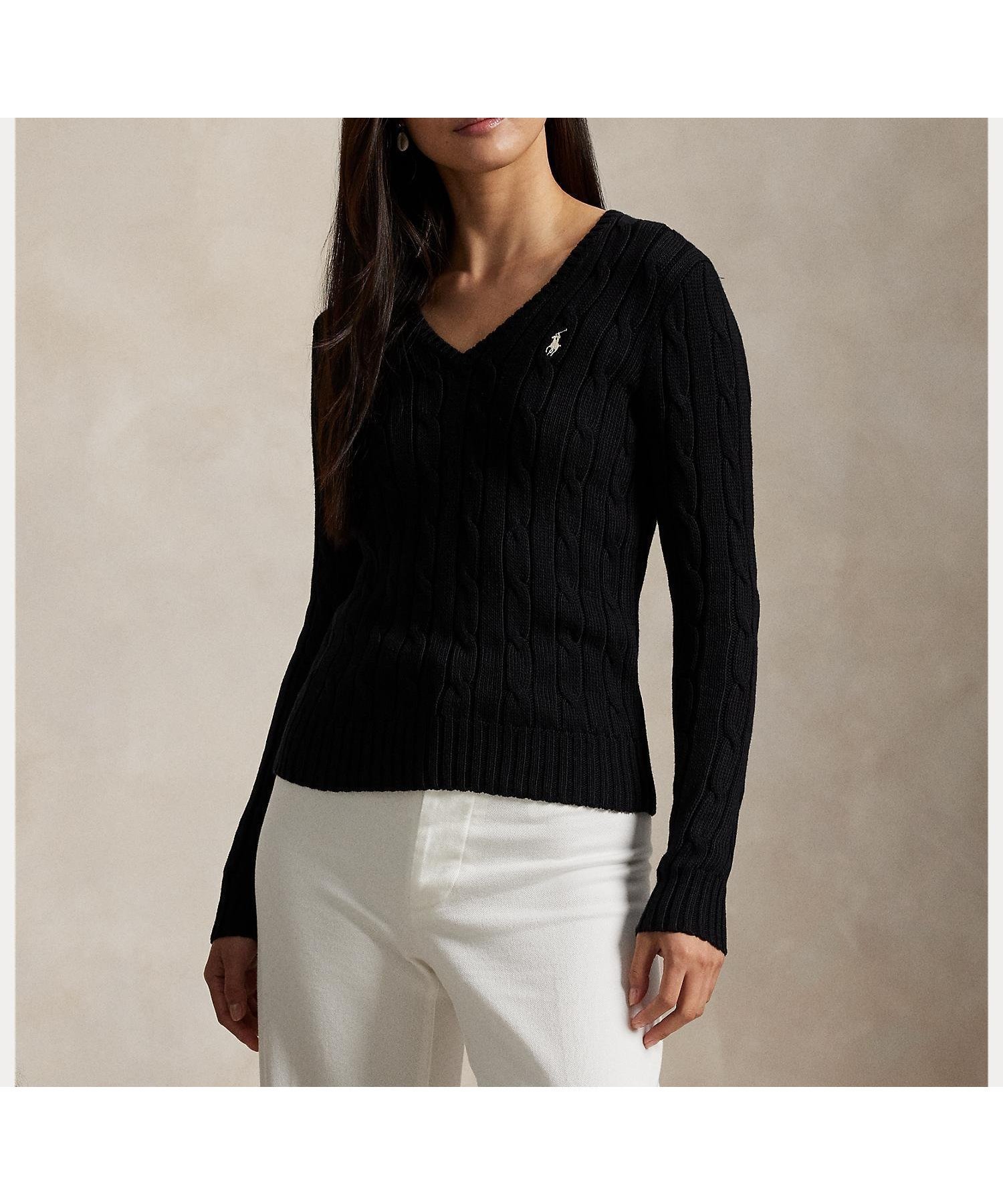 【ラルフローレン/RALPH LAUREN】のケーブルニット コットン Vネック セーター 人気、トレンドファッション・服の通販 founy(ファニー) 　ファッション　Fashion　レディースファッション　Fashion for Women　トップス・カットソー　Cut & Sew Tops　ニット　Knit Tops & Sweaters　Vネックトップス　V-Neck Tops / V-Cut Neckline Shirts　カフス　Cuff Design　クラシック　Classic, Timeless Style　スリム　Slim, Slim Fit　セーター　Sweater, Knitwear　フィット　Fit, Slim Fit　リブニット　Rib Knit, Ribbed Knit　長袖　Long Sleeve, Full Sleeve　 other-1|ID: prp329100004866264 ipo3291000000036229155