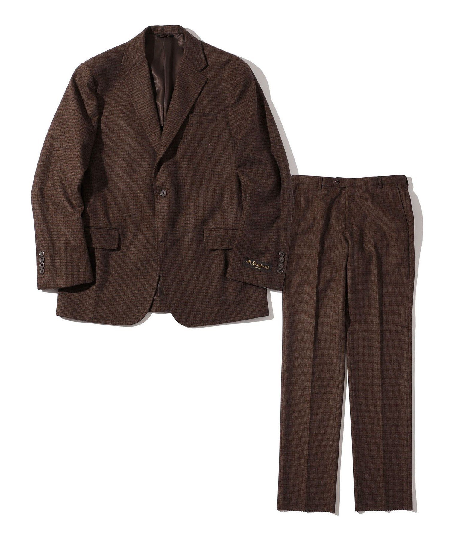 【シップス/SHIPS / MEN】のSouthwick FOX BROTHERS フランネル 3B スーツ インテリア・キッズ・メンズ・レディースファッション・服の通販 founy(ファニー) 　ファッション　Fashion　メンズファッション　Fashion for Men　イタリア　Italy　ショルダー　Shoulder, Shoulder Strap　スーツ　Suit, Formalwear　フラップ　Flap, Flap Pocket　ポケット　Pocket, Pocket Detail　ブラウン|ID: prp329100004866629 ipo3291000000036247921