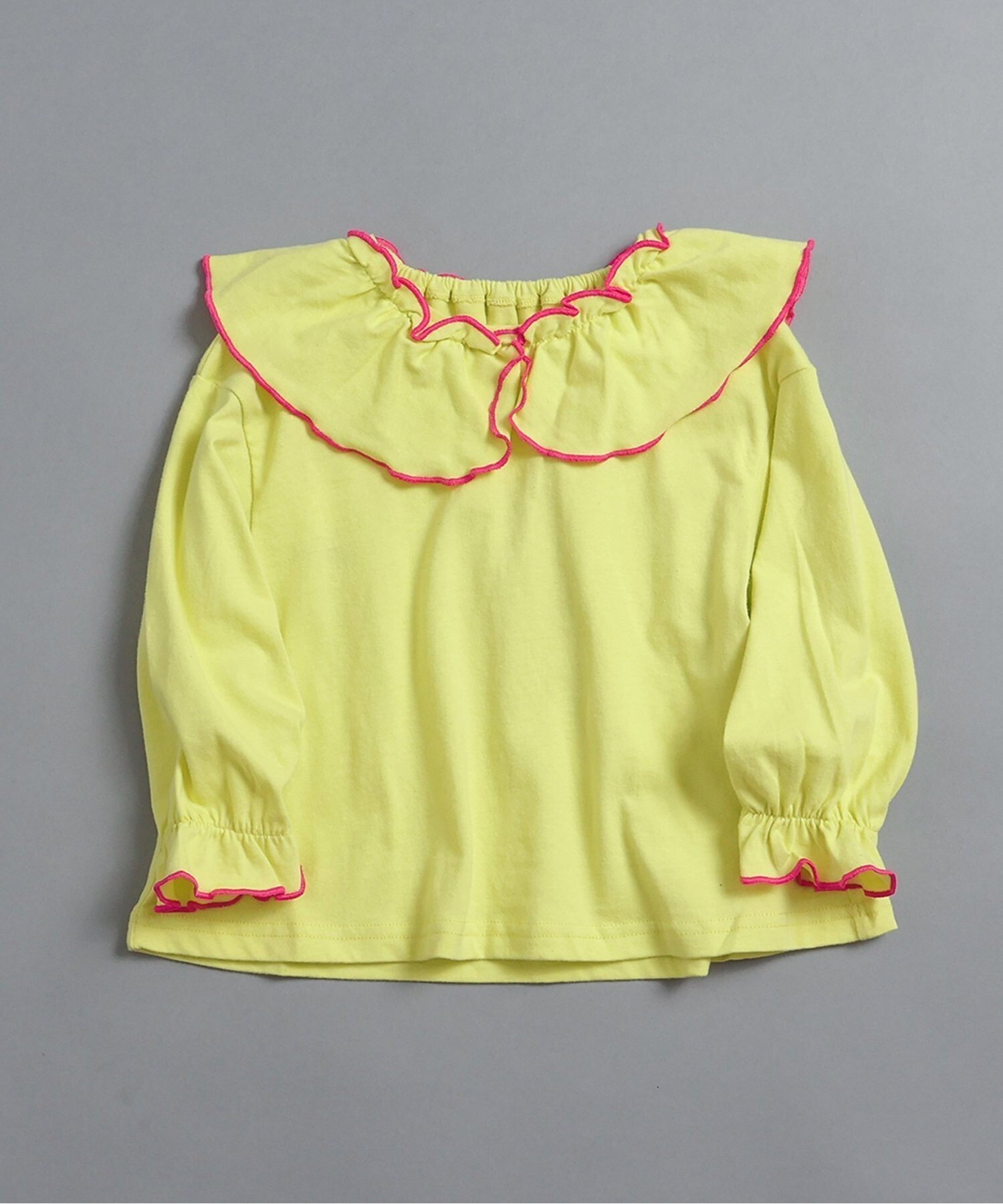 【エフオー オンラインストア/F.O.Online Store / KIDS】のWEB限定 メローフリル衿Tシャツ インテリア・キッズ・メンズ・レディースファッション・服の通販 founy(ファニー) 　ファッション　Fashion　キッズファッション　Fashion for Kids　人気　Popular, Best Seller　長袖　Long Sleeve, Full Sleeve　ライム|ID: prp329100004866634 ipo3291000000036247942