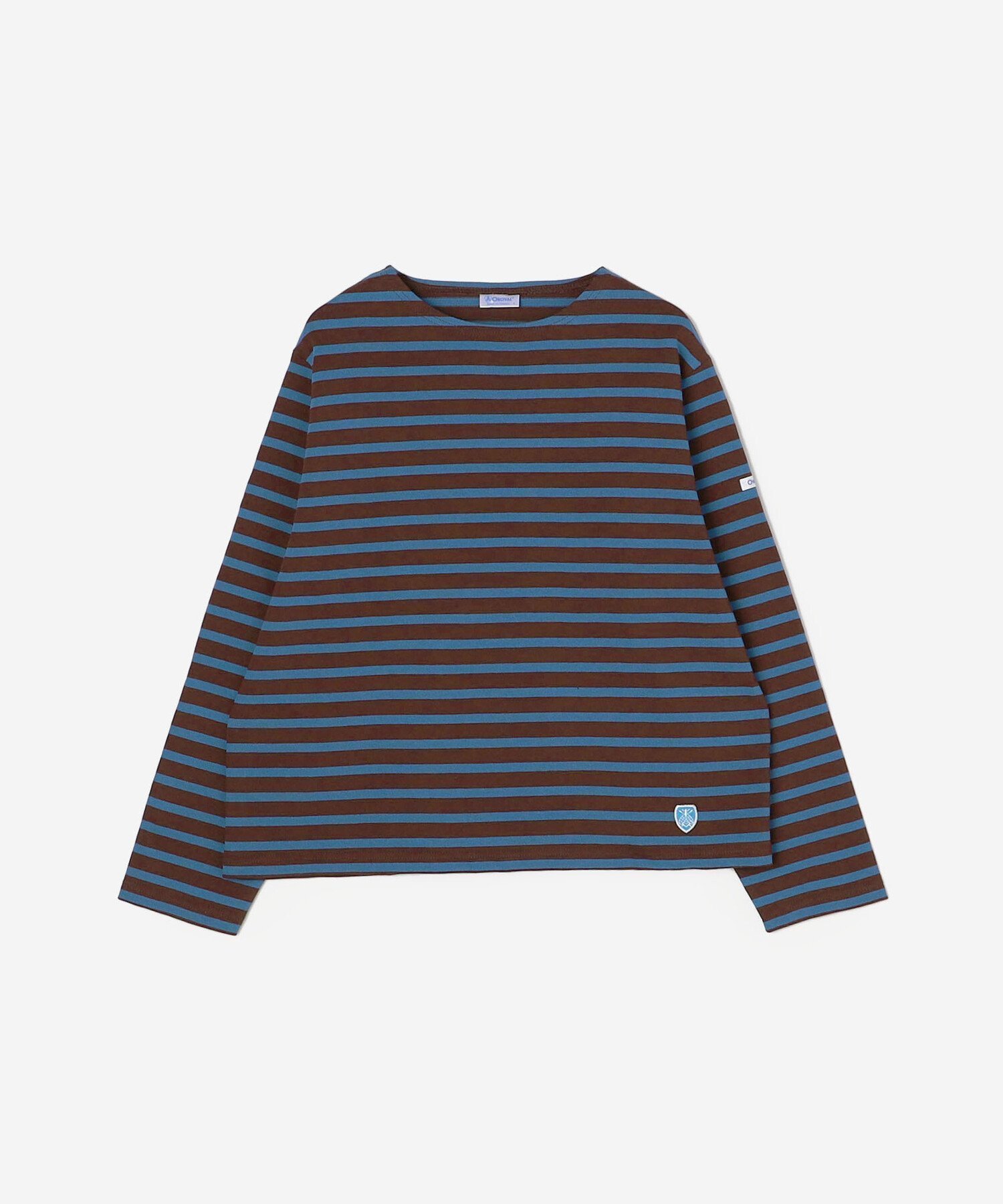 【ビショップ/Bshop】のコットンロード クルーネックTシャツ WOMEN インテリア・キッズ・メンズ・レディースファッション・服の通販 founy(ファニー) 　ファッション　Fashion　レディースファッション　Fashion for Women　トップス・カットソー　Cut & Sew Tops　シャツ・ブラウス・オフィスカジュアル　Elegant Blouses & Button-Ups　ロングTシャツ・Tシャツ　Longline T-Shirts & Tees　カットソー　Cut and Sewn Top　軽量　Lightweight, Ultra Light　長袖　Long Sleeve, Full Sleeve　フランス　France, French　フロント　Front, Front Design　ボーダー　Border, Stripe　BROWN系1|ID: prp329100004866653 ipo3291000000036248113