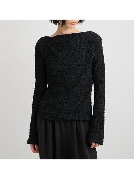 【ミースロエ/MIESROHE】のポップコーンレーストップス インテリア・キッズ・メンズ・レディースファッション・服の通販 founy(ファニー) 　ファッション　Fashion　レディースファッション　Fashion for Women　トップス・カットソー　Cut & Sew Tops　おすすめ　Recommended / Our Picks　ショルダー　Shoulder, Shoulder Strap　スマート　Smart, Elegant　バランス　Balance, Style Balance　ラッセル　Raschel, Raschel Lace　BLK[009]|ID: prp329100004866662 ipo3291000000036248219