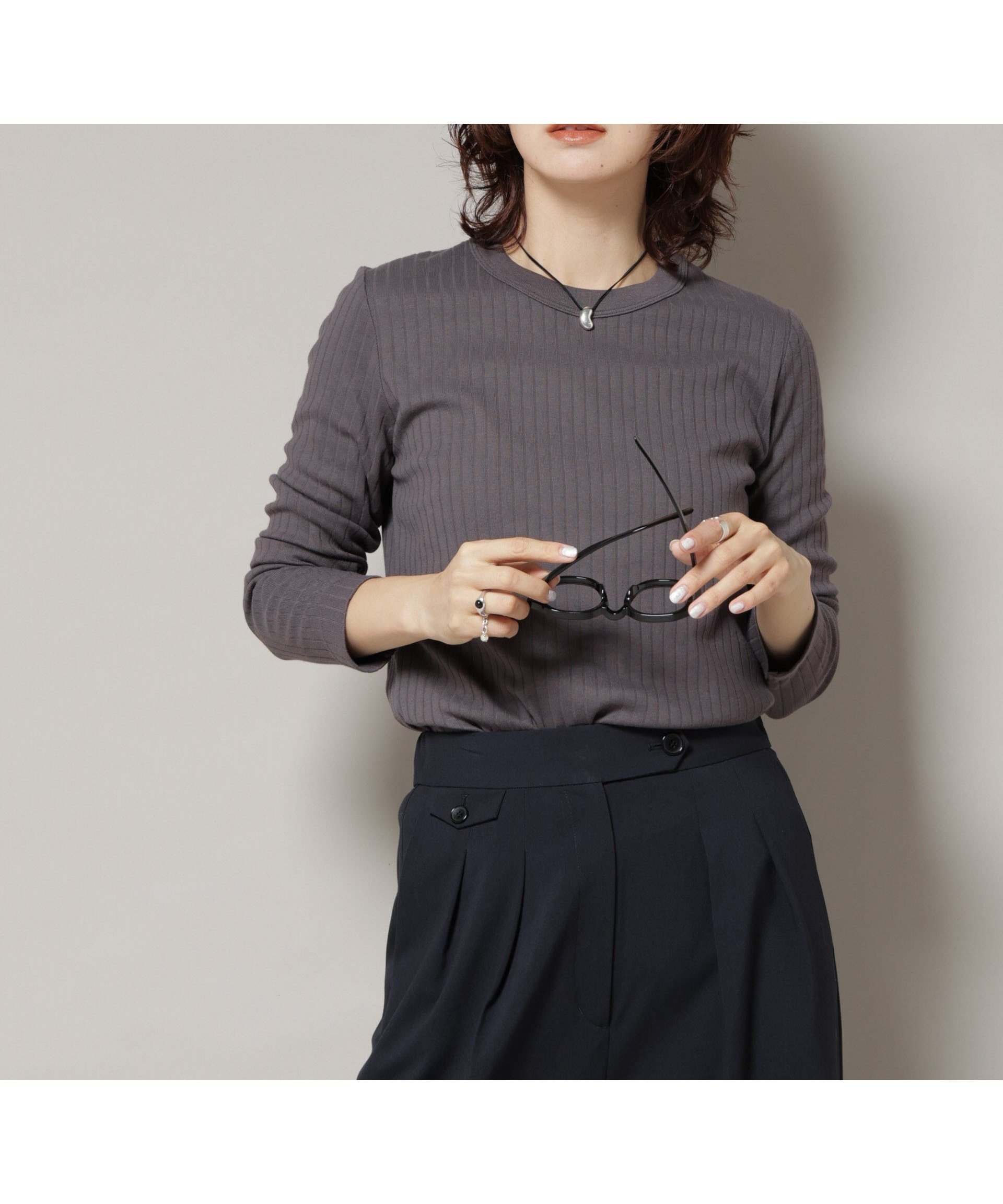 【ナノ ユニバース/nano universe】のAnti Soaked 汗染み防止リブロンT インテリア・キッズ・メンズ・レディースファッション・服の通販 founy(ファニー) 　ファッション　Fashion　レディースファッション　Fashion for Women　トップス・カットソー　Cut & Sew Tops　ロングTシャツ・Tシャツ　Longline T-Shirts & Tees　秋　Autumn　吸水　Absorbent, Quick-Dry　定番　Standard, Basic Item　人気　Popular, Best Seller　夏　Summer　エレガント 上品　Elegant　2025年　2025　2025-2026秋冬・A/W　Autumn/Winter 2025–26 AW25–26　チャコール3|ID: prp329100004866666 ipo3291000000036248236