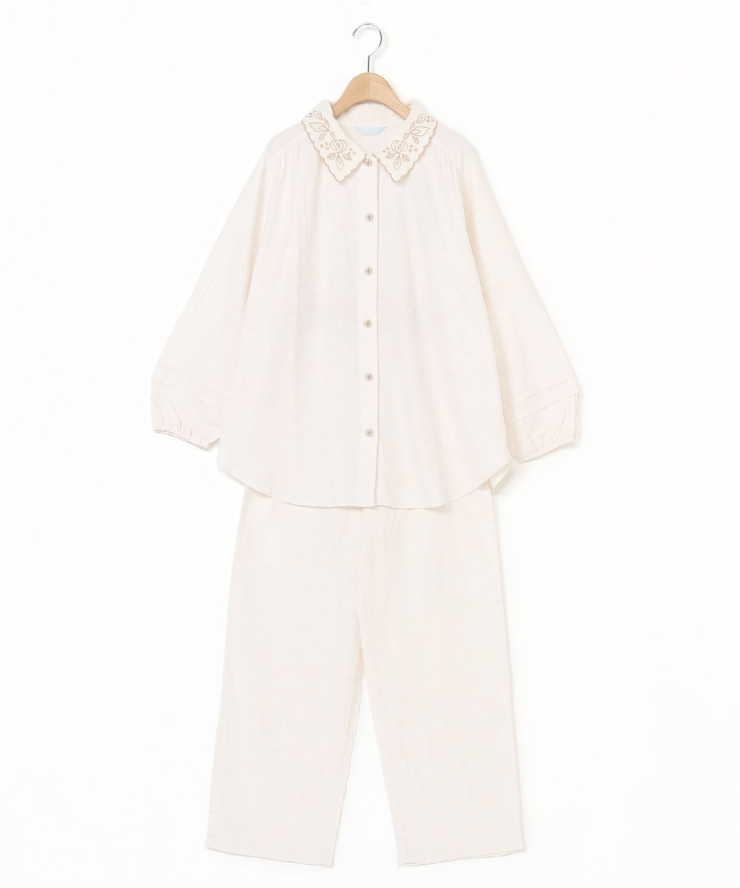 【キッドブルー/KID BLUE】の25プレーンネル 長袖パジャマ インテリア・キッズ・メンズ・レディースファッション・服の通販 founy(ファニー) ファッション Fashion レディースファッション Fashion for Women トップス・カットソー Cut & Sew Tops エンブロイダリー Embroidery Design スリーブ Sleeve, Long Sleeve / Short Sleeve パジャマ Pajamas, Sleepwear フラワー Flower, Floral モチーフ Motif, Design Theme 長袖 Long Sleeve, Full Sleeve アイボリー|ID: prp329100004866678 ipo3291000000036248328