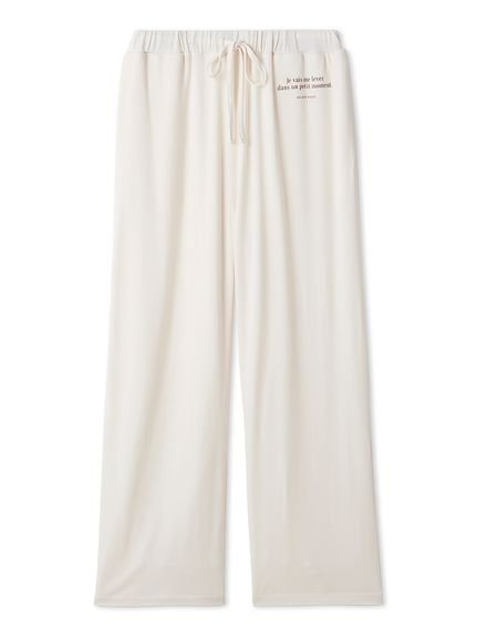 【ジェラート ピケ/gelato pique】のインレイロゴロングパンツ インテリア・キッズ・メンズ・レディースファッション・服の通販 founy(ファニー) 　ファッション　Fashion　レディースファッション　Fashion for Women　パンツ　Pants & Trousers　シンプル　Simple, Minimal　ストレート　Straight, Straight Cut　スマート　Smart, Elegant　プリント　Print, Printed Pattern　ポケット　Pocket, Pocket Detail　ロング　Long, Long-Length　IVR[003]|ID: prp329100004866681 ipo3291000000036248345