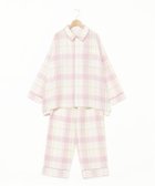 【キッドブルー/KID BLUE】のWガーゼラインチェック 長袖パジャマ 人気、トレンドファッション・服の通販 founy(ファニー) ファッション Fashion レディースファッション Fashion for Women トップス・カットソー Cut & Sew Tops チェック Check, Plaid, Tartan パジャマ Pajamas, Sleepwear リラックス Relax, Relaxed Fit 人気 Popular, Best Seller 長袖 Long Sleeve, Full Sleeve thumbnail ピンク|ID: prp329100004866682 ipo3291000000036248349