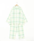 【キッドブルー/KID BLUE】のWガーゼラインチェック 長袖パジャマ 人気、トレンドファッション・服の通販 founy(ファニー) ファッション Fashion レディースファッション Fashion for Women トップス・カットソー Cut & Sew Tops チェック Check, Plaid, Tartan パジャマ Pajamas, Sleepwear リラックス Relax, Relaxed Fit 人気 Popular, Best Seller 長袖 Long Sleeve, Full Sleeve thumbnail グリーン|ID: prp329100004866682 ipo3291000000036248350