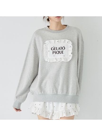 【ジェラート ピケ/gelato pique】の【WhiteDay】ピローモチーフ裏毛プルオーバー インテリア・キッズ・メンズ・レディースファッション・服の通販 founy(ファニー) 　ファッション　Fashion　レディースファッション　Fashion for Women　トップス・カットソー　Cut & Sew Tops　カジュアルプルオーバー・ニットトップス　Pullovers & Knit Tops / Casual Pullovers　ギンガム　Gingham, Gingham Fabric　スマート　Smart, Elegant　チェック　Check, Plaid, Tartan　ドット　Polka Dot, Dot Pattern　フリル　Frill, Ruffle　フロント　Front, Front Design　モチーフ　Motif, Design Theme　春　Spring　無地　Plain, Solid Color　GRY[006]|ID: prp329100004866686 ipo3291000000036248387