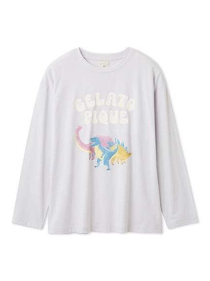 【ジェラート ピケ/gelato pique】のダイナソーワンポイントロンT インテリア・キッズ・メンズ・レディースファッション・服の通販 founy(ファニー) 　ファッション　Fashion　レディースファッション　Fashion for Women　トップス・カットソー　Cut & Sew Tops　ロングTシャツ・Tシャツ　Longline T-Shirts & Tees　おすすめ　Recommended / Our Picks　イエロー　Yellow　インナー　Innerwear　カットソー　Cut and Sewn Top　カラフル　Colorful Design　スマート　Smart, Elegant　プリント　Print, Printed Pattern　ロング　Long, Long-Length　ワンポイント　One Point, Statement Accent　BLU[086]|ID: prp329100004866690 ipo3291000000036248407