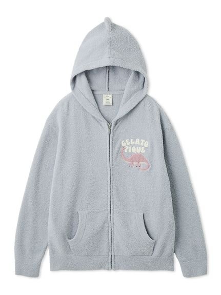 【ジェラート ピケ/gelato pique】のエアリーモコダイナソーなりきりパーカ インテリア・キッズ・メンズ・レディースファッション・服の通販 founy(ファニー) 　ファッション　Fashion　レディースファッション　Fashion for Women　トップス・カットソー　Cut & Sew Tops　レディースパーカー・カジュアルフーディー　Casual Hoodies & Sweatshirts　イエロー　Yellow　カラフル　Colorful Design　軽量　Lightweight, Ultra Light　ショート　Short, Short Length　スマート　Smart, Elegant　パッチ　Patch, Appliqué　フロント　Front, Front Design　ポケット　Pocket, Pocket Detail　モチーフ　Motif, Design Theme　おすすめ　Recommended / Our Picks　BLU[086]|ID: prp329100004866692 ipo3291000000036248415