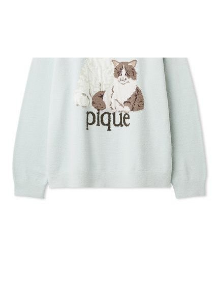 【ジェラート ピケ/gelato pique】のエアリーモコキャットジャガードプルオーバー インテリア・キッズ・メンズ・レディースファッション・服の通販 founy(ファニー) 　ファッション　Fashion　レディースファッション　Fashion for Women　トップス・カットソー　Cut & Sew Tops　カジュアルプルオーバー・ニットトップス　Pullovers & Knit Tops / Casual Pullovers　イエロー　Yellow　春　Spring　軽量　Lightweight, Ultra Light　ショート　Short, Short Length　スマート　Smart, Elegant　猫　Cat, Kitty　ロング　Long, Long-Length　おすすめ　Recommended / Our Picks　お家時間・ステイホーム　Stay Home / At Home　ギフト プレゼント　Gift / Present　BLU[086]|ID: prp329100004866777 ipo3291000000036248886
