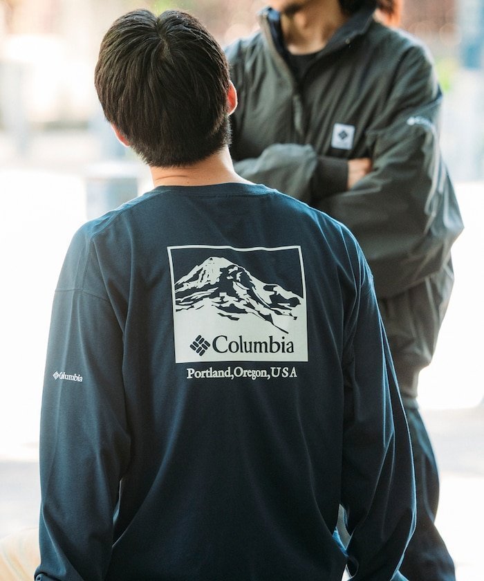 【フリークスストア/FREAK'S STORE】のColumbia×FREAK S STORE 別注 インペリアルパーク バックプリント ロングスリーブTシャツ 【限定展開】 25AW インテリア・キッズ・メンズ・レディースファッション・服の通販 founy(ファニー) 　ファッション　Fashion　メンズファッション　Fashion for Men　インナー　Innerwear　ヴィンテージ　Vintage Style　カーゴパンツ　Cargo Pants, Utility Pants　グラフィック　Graphic, Graphic Design　スラックス　Slacks, Dress Pants　スリーブ　Sleeve, Long Sleeve / Short Sleeve　デニム　Denim, Jeans Material　トレンド　Trend, Trending Now　定番　Standard, Basic Item　人気　Popular, Best Seller　バランス　Balance, Style Balance　ビッグ　Big, Oversized　フィット　Fit, Slim Fit　プリント　Print, Printed Pattern　ボトム　Bottoms, Lower Wear　別注　Limited Edition, Custom Order　リラックス　Relax, Relaxed Fit　ロング　Long, Long-Length　ワイド　Wide, Wide Fit　ワンポイント　One Point, Statement Accent　A/W・秋冬　Autumn/Winter　冬　Winter / This Winter　おすすめ　Recommended / Our Picks　2025年　2025　2025-2026秋冬・A/W　Autumn/Winter 2025–26 AW25–26　Navy Mt Print|ID: prp329100004866951 ipo3291000000036251714