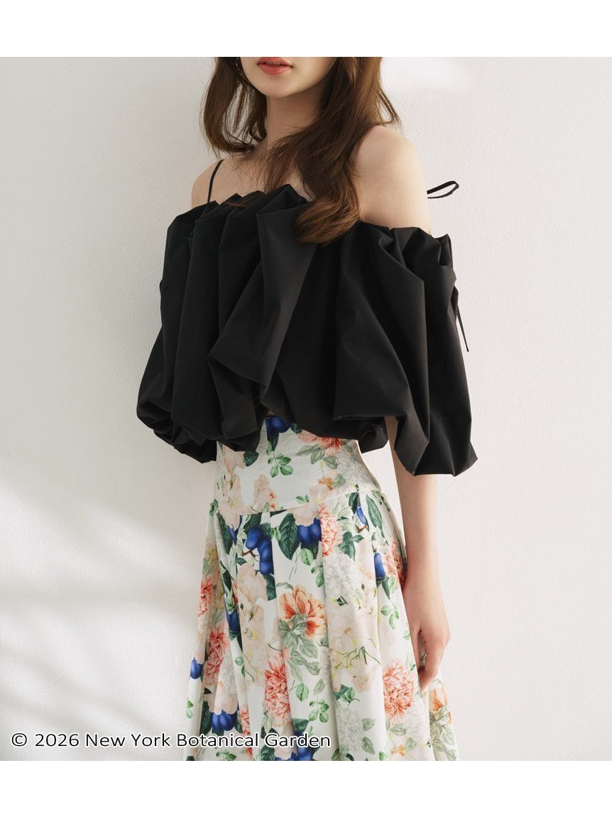 【スナイデル/SNIDEL】のオフショルタックバルーンブラウス インテリア・キッズ・メンズ・レディースファッション・服の通販 founy(ファニー) 　ファッション　Fashion　レディースファッション　Fashion for Women　トップス・カットソー　Cut & Sew Tops　シャツ・ブラウス・オフィスカジュアル　Elegant Blouses & Button-Ups　ウェーブ　Wavy Pattern　クロップド　Cropped, Short Length　今季　This Season, Current Season　ショート　Short, Short Length　ストレート　Straight, Straight Cut　スペシャル　Special, Limited Edition　スマート　Smart, Elegant　デコルテ　Décolleté, Neckline　トレンド　Trend, Trending Now　バランス　Balance, Style Balance　バルーン　Balloon, Balloon Silhouette　フィット　Fit, Slim Fit　フェミニン　Feminine, Girly　フォルム　Silhouette, Form　ラップ　Wrap, Wrap Design　リボン　Ribbon, Bow　おすすめ　Recommended / Our Picks　BLK[009]|ID: prp329100004866954 ipo3291000000036251808