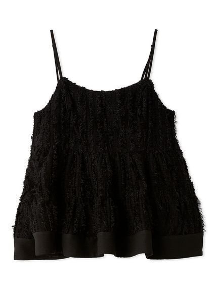 【スナイデル/SNIDEL】のボリュームティアードキャミチュニック インテリア・キッズ・メンズ・レディースファッション・服の通販 founy(ファニー) 　ファッション　Fashion　レディースファッション　Fashion for Women　トップス・カットソー　Cut & Sew Tops　キャミソール&ノースリーブ　Camisoles & Sleeveless Tops　おすすめ　Recommended / Our Picks　エレガント 上品　Elegant　サマー　Summer, Summer Style　シアー　Sheer, See-Through　スマート　Smart, Elegant　ツイード　Twill, Twill Weave　デコルテ　Décolleté, Neckline　フィット　Fit, Slim Fit　フェミニン　Feminine, Girly　フリンジ　Fringe, Tassel　フレア　Flare, Flared　ボトム　Bottoms, Lower Wear　ラップ　Wrap, Wrap Design　リボン　Ribbon, Bow　BLK[009]|ID: prp329100004866956 ipo3291000000036251825