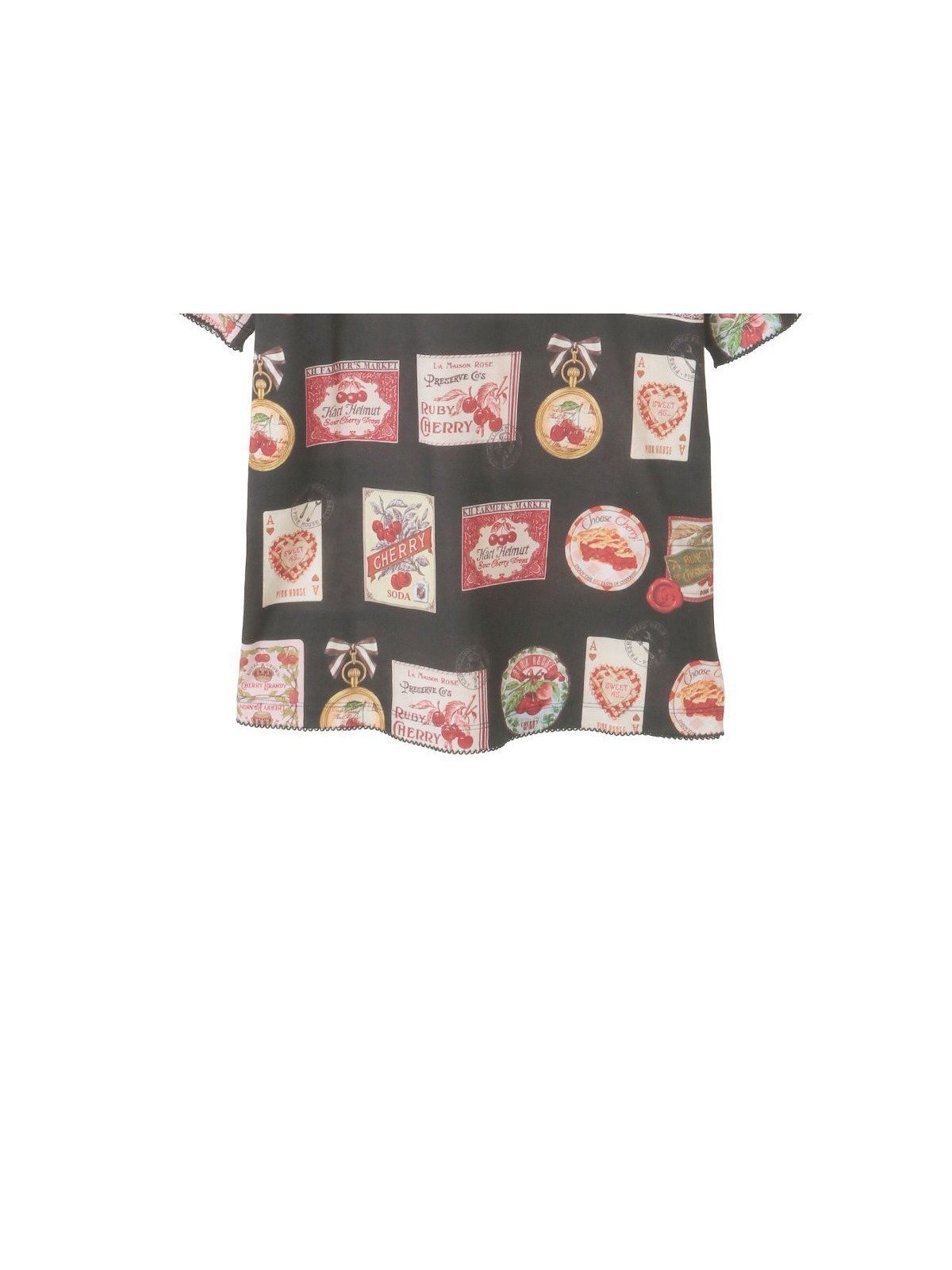 【ピンクハウス/PINK HOUSE】のチェリー総柄プリントカットソー インテリア・キッズ・メンズ・レディースファッション・服の通販 founy(ファニー) 　ファッション　Fashion　レディースファッション　Fashion for Women　トップス・カットソー　Cut & Sew Tops　カットソー・ベーシックTシャツ　Cut-and-Sewn Tops / Stretch Tees & Basics　アンティーク　Antique-Inspired　カットソー　Cut and Sewn Top　カラフル　Colorful Design　シンプル　Simple, Minimal　チェリー　Cherry, Cherry Pattern　プリント　Print, Printed Pattern　モチーフ　Motif, Design Theme　クロ|ID: prp329100004866957 ipo3291000000036251833