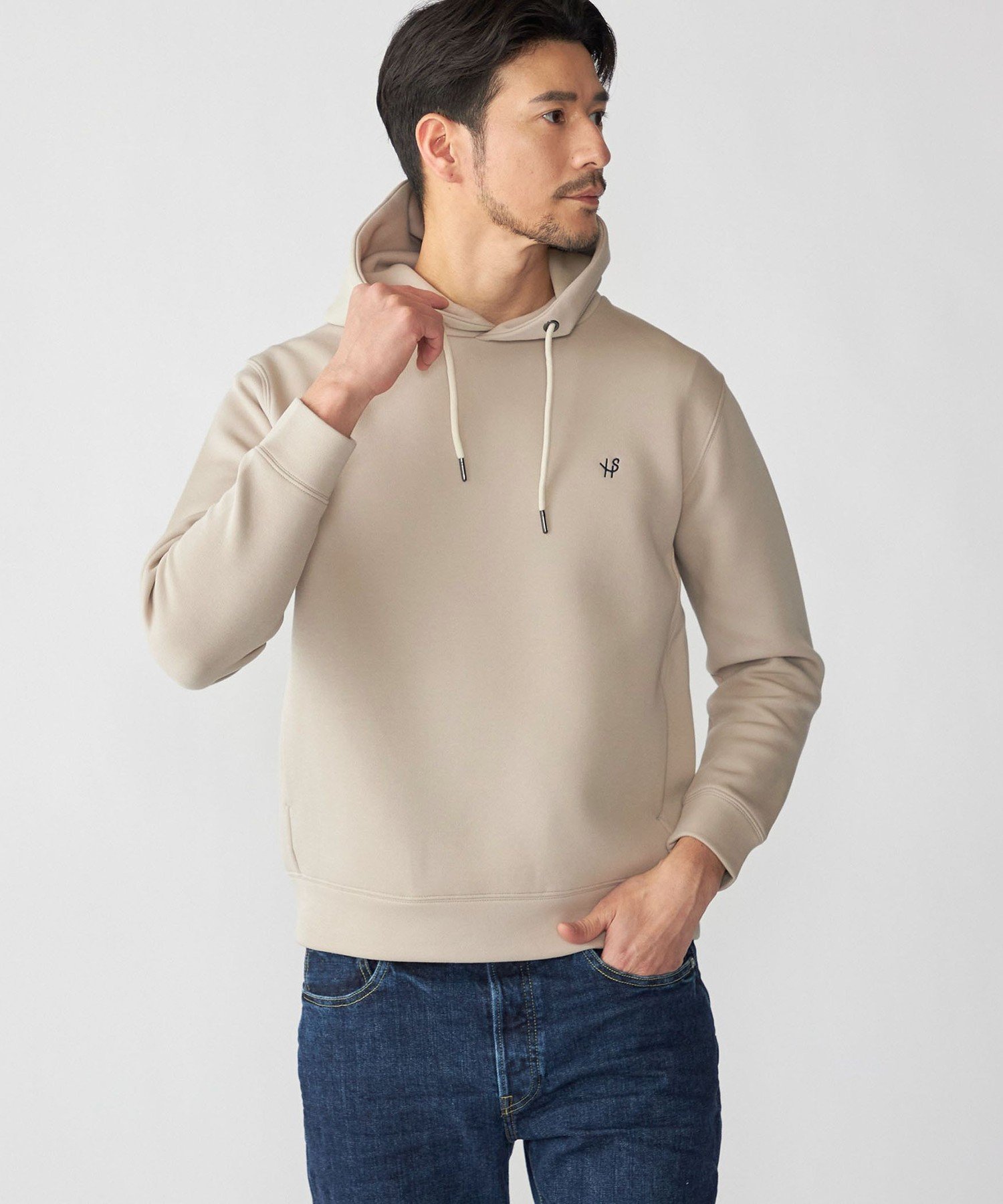【シップス/SHIPS / MEN】の【WEB限定】SHIPS コットン ポリ ダブル ニット フーディー パーカ (セットアップ対応) インテリア・キッズ・メンズ・レディースファッション・服の通販 founy(ファニー) 　ファッション　Fashion　メンズファッション　Fashion for Men　セットアップ　Matching Sets　セットアップ　Set-Up, Coordinated Outfit　ダブル　Double, Double-Breasted　トレーナー　Sweatshirt, Trainer　人気　Popular, Best Seller　フロント　Front, Front Design　ポケット　Pocket, Pocket Detail　ワンポイント　One Point, Statement Accent　A/W・秋冬　Autumn/Winter　ビジネス 仕事 通勤　Business / Work / Commuting　ベージュ|ID: prp329100004866959 ipo3291000000036251887