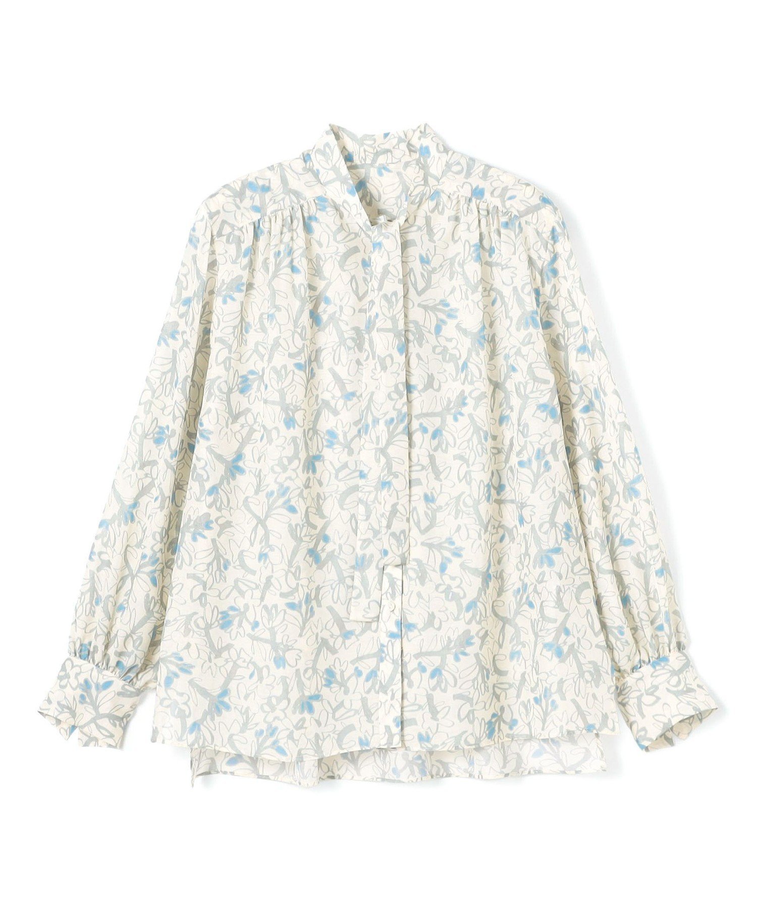 【トゥモローランド/TOMORROWLAND】のペタルフラワープリント ボウタイブラウス 人気、トレンドファッション・服の通販 founy(ファニー) 　ファッション　Fashion　レディースファッション　Fashion for Women　トップス・カットソー　Cut & Sew Tops　シャツ・ブラウス・オフィスカジュアル　Elegant Blouses & Button-Ups　花柄・フラワープリント・モチーフ　Floral Prints & Motifs / Flower Pattern Tops　おすすめ　Recommended / Our Picks　イエロー　Yellow　インナー　Innerwear　ギャザー　Gathered, Ruffled　ショルダー　Shoulder, Shoulder Strap　ジャケット　Jacket, Outerwear　プリント　Print, Printed Pattern　モダン　Modern, Contemporary　ヨーク　Yoke, Yoke Design　 other-1|ID: prp329100004866962 ipo3291000000036251953